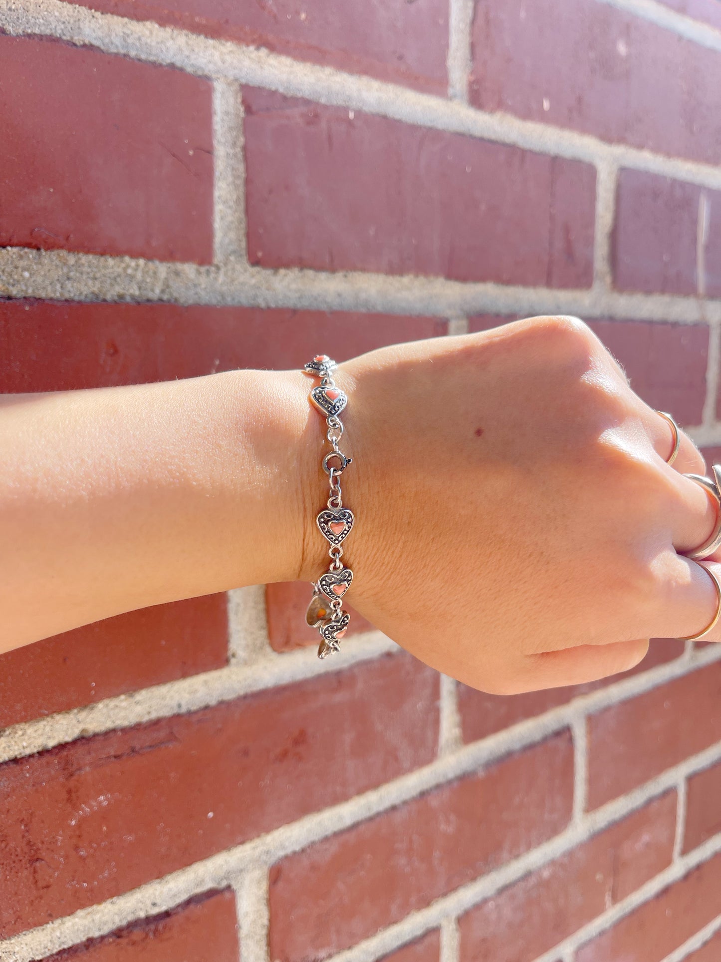Tiny Heart with Rhodochrosite Bracelet