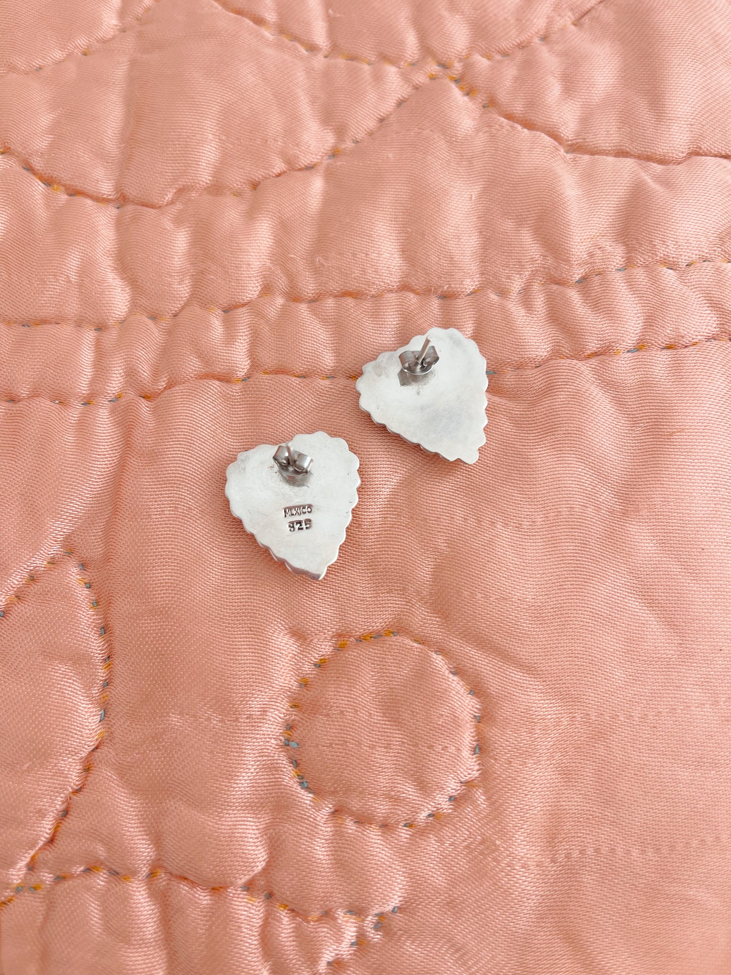 Vintage Jasper Heart Silver Pierce