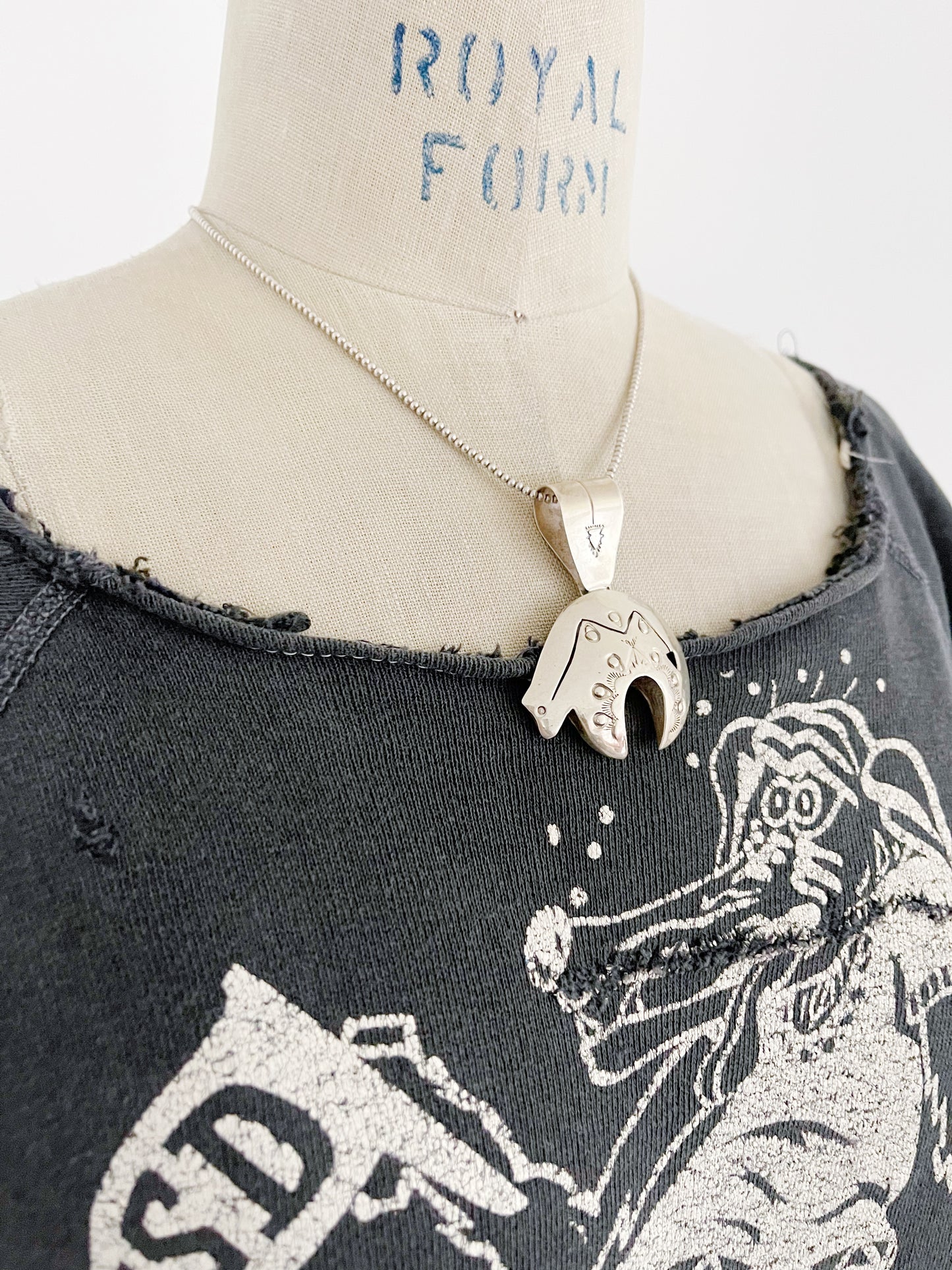 Vintage Navajo Bear Sterling Top.