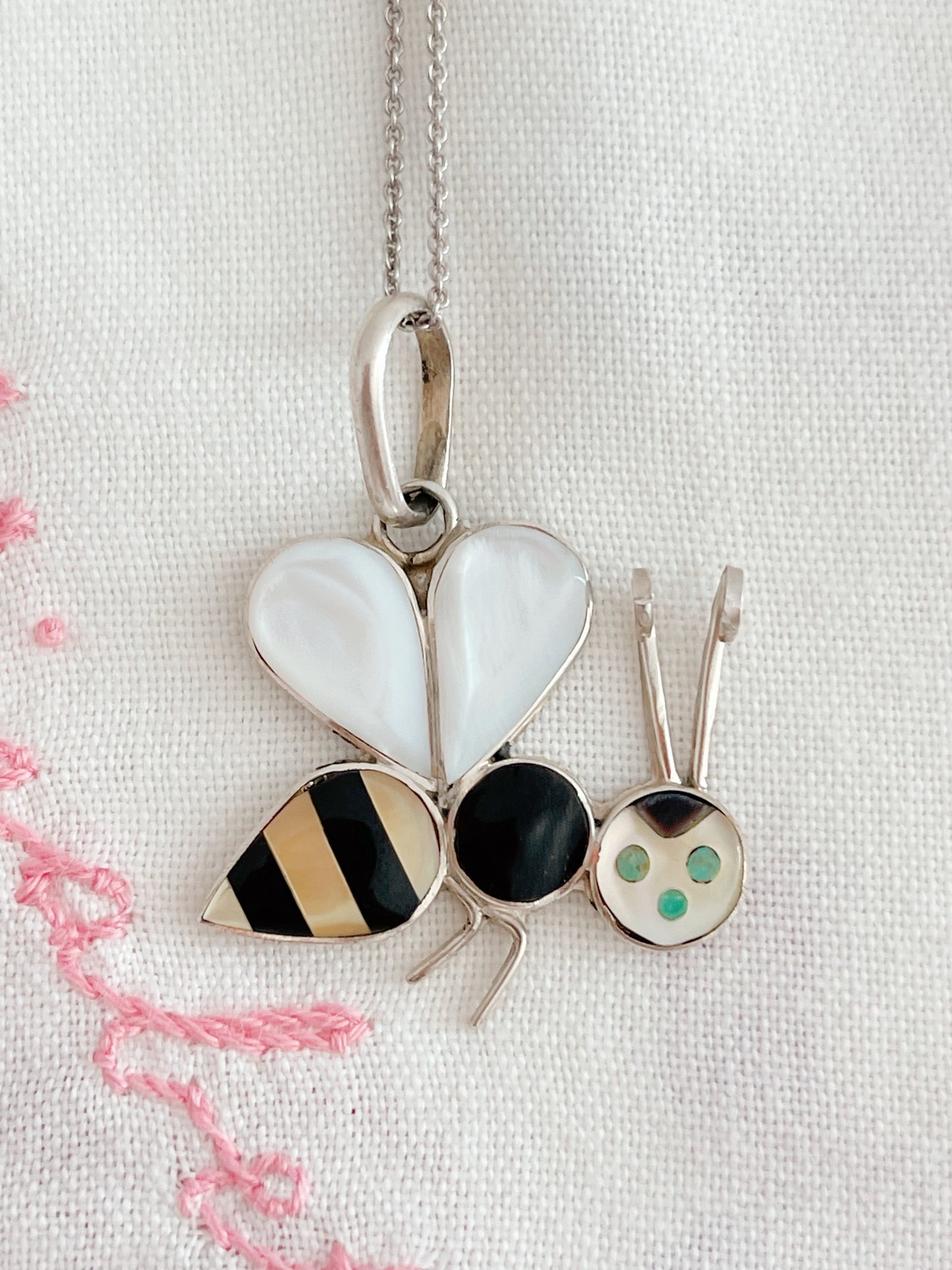 Zuni Honey Bee Inlay Necklace