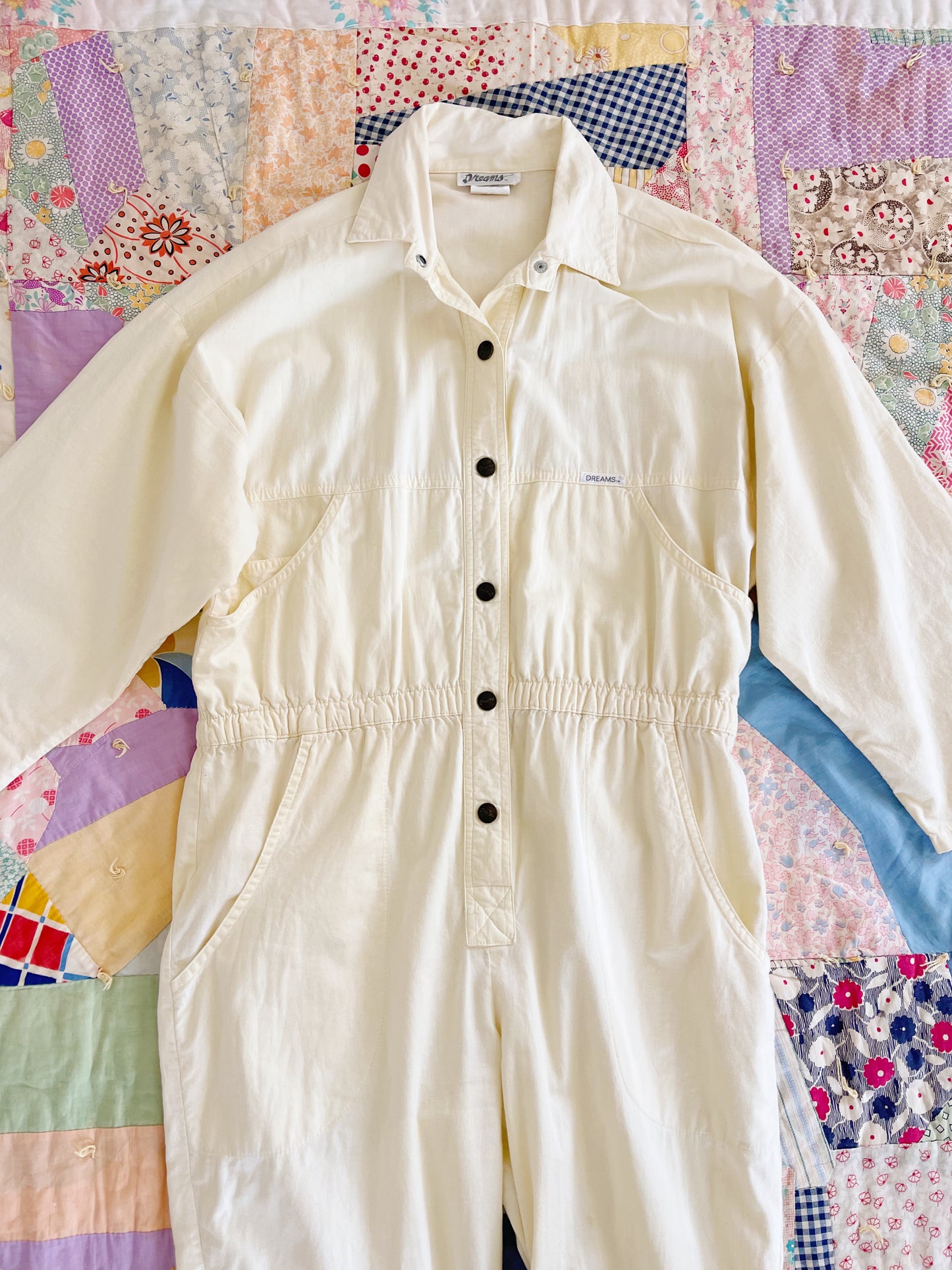 1980’s Cream Lemon Color Jumpsuit