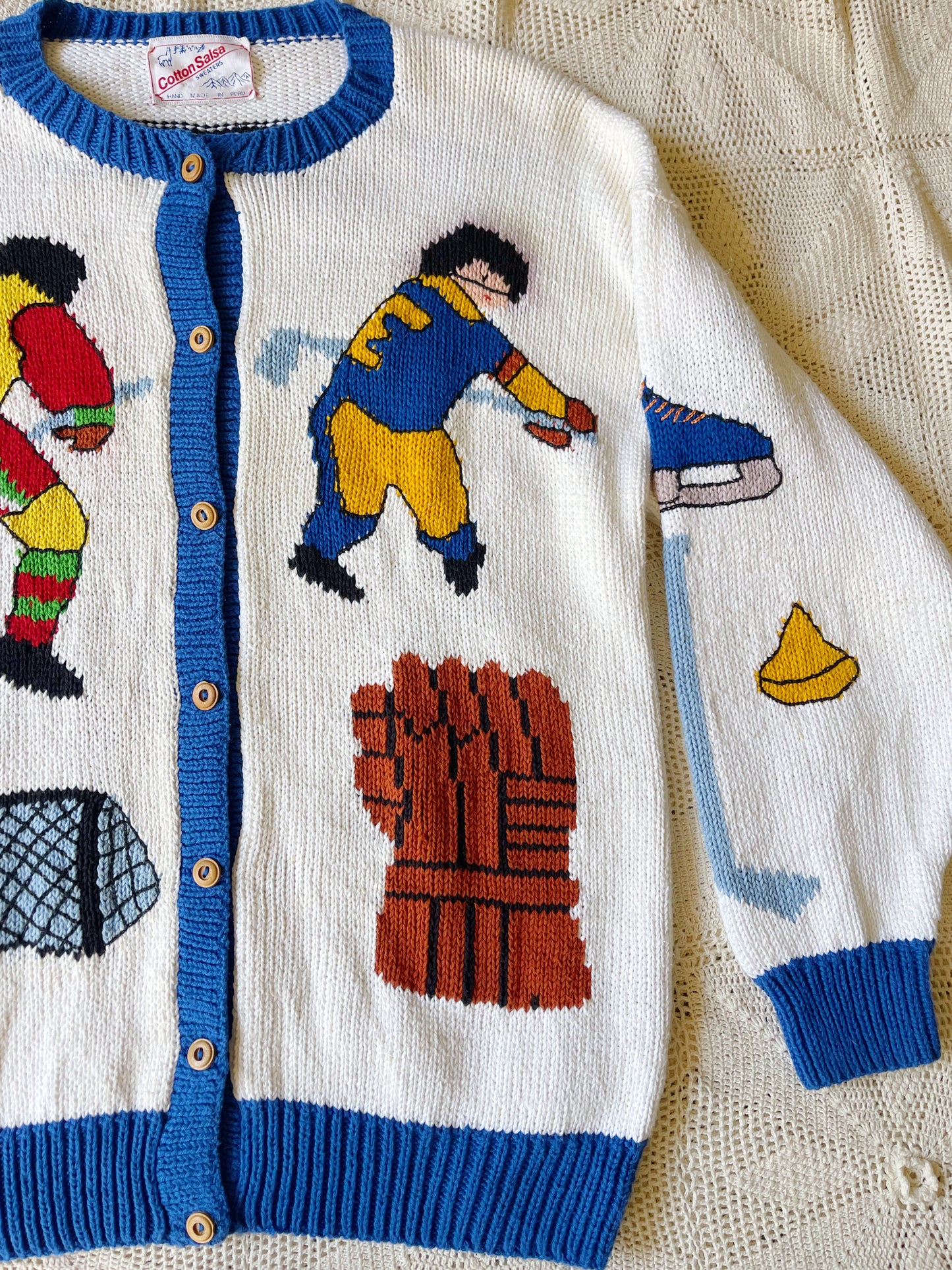 1980’s Ice Hockey Knit Cardigan.