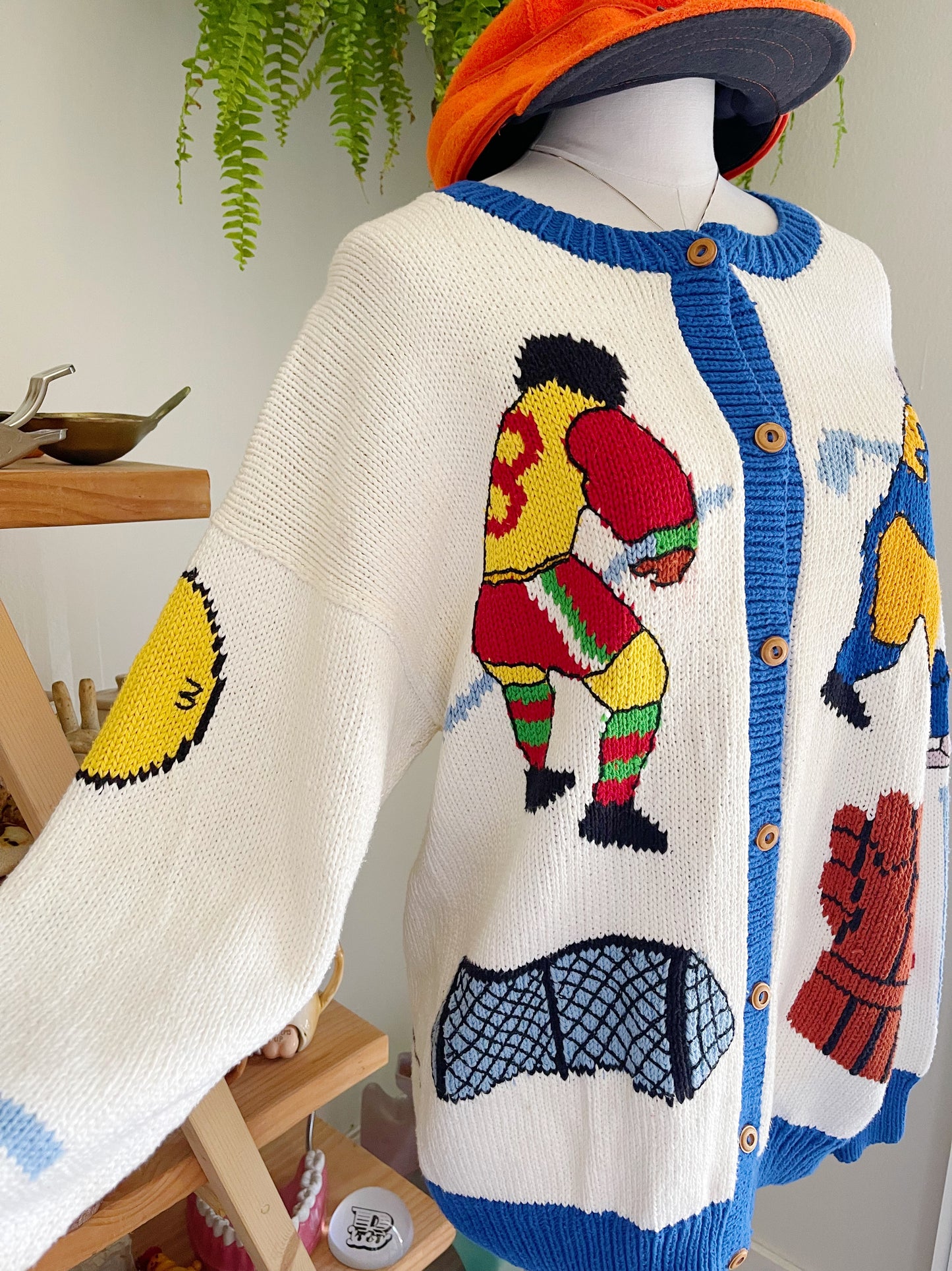 1980’s Ice Hockey Knit Cardigan.