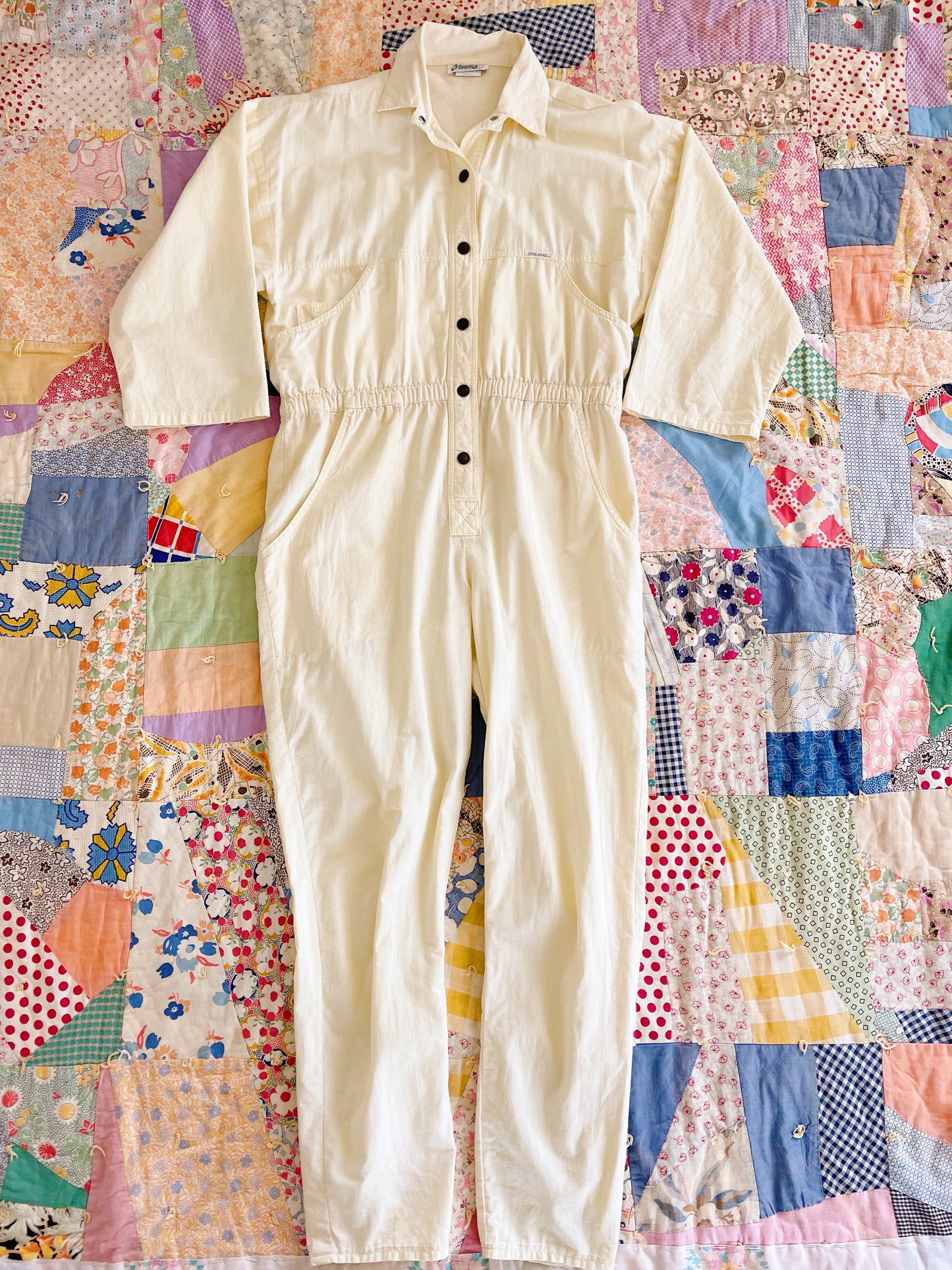 1980’s Cream Lemon Color Jumpsuit