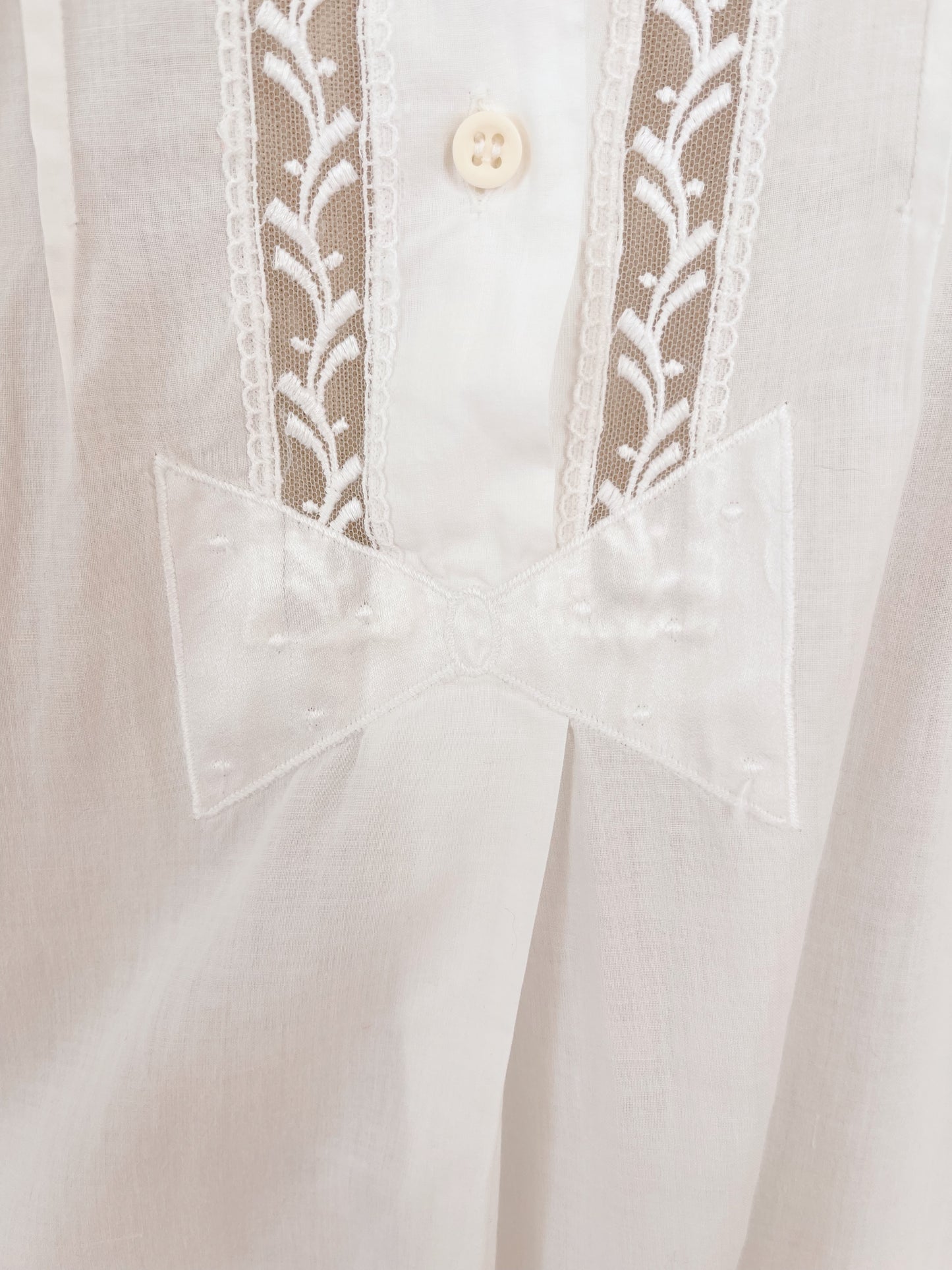 Vintage Cotton Ribbon Long Dress