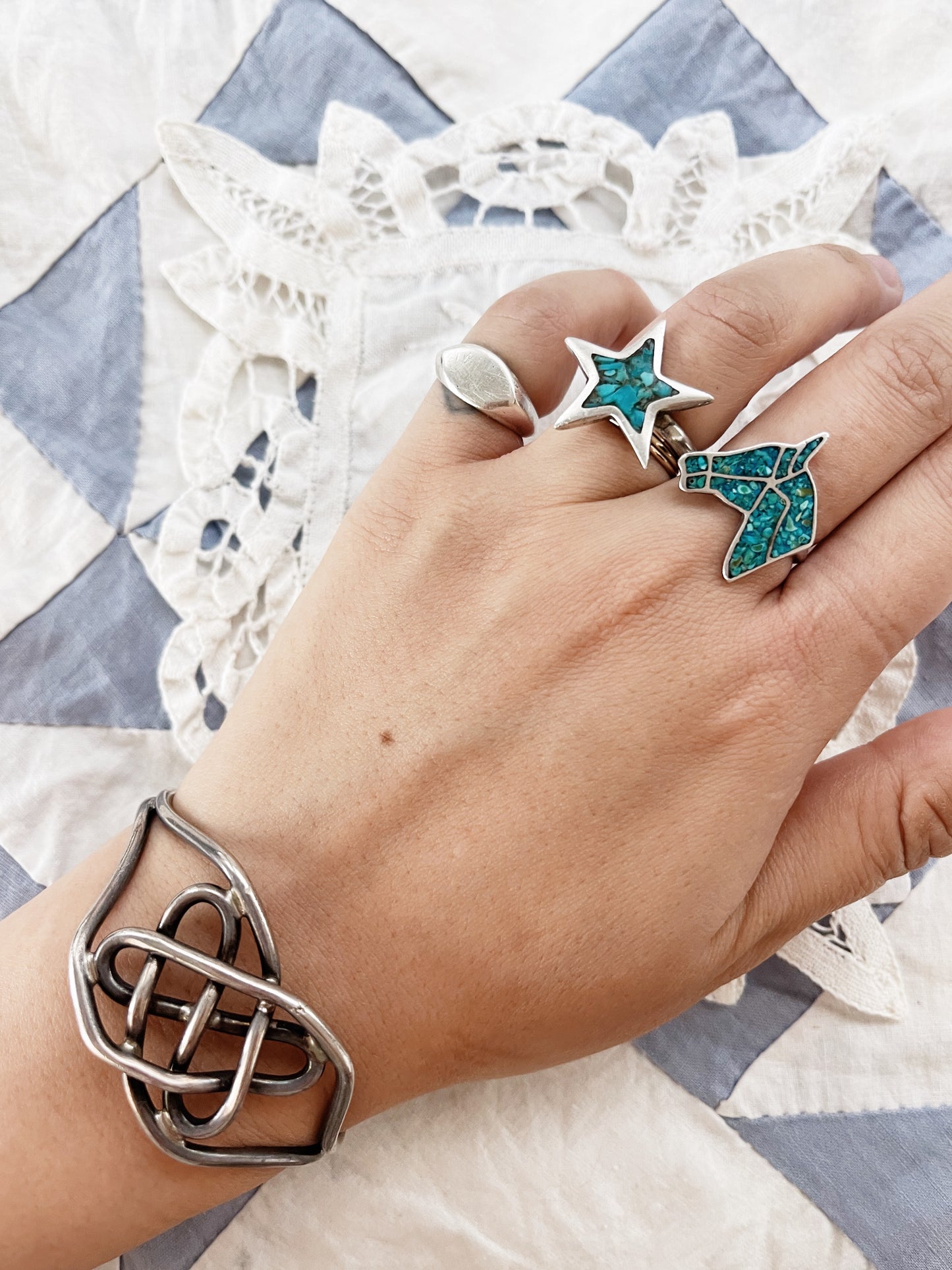 Vintage Zuni Horse Inlay Ring