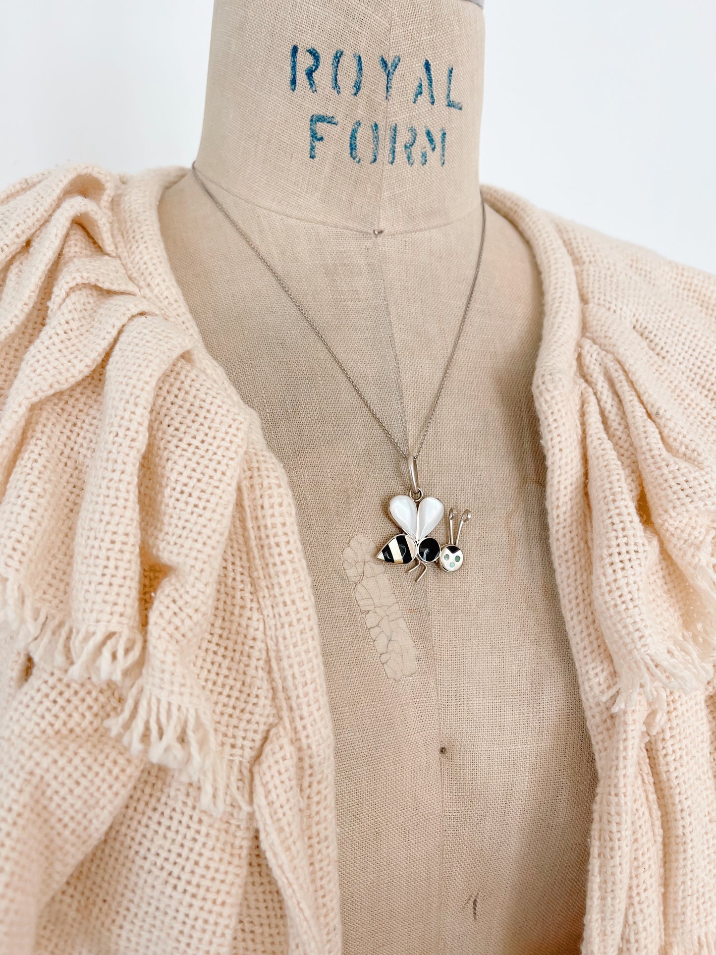 Zuni Honey Bee Inlay Necklace