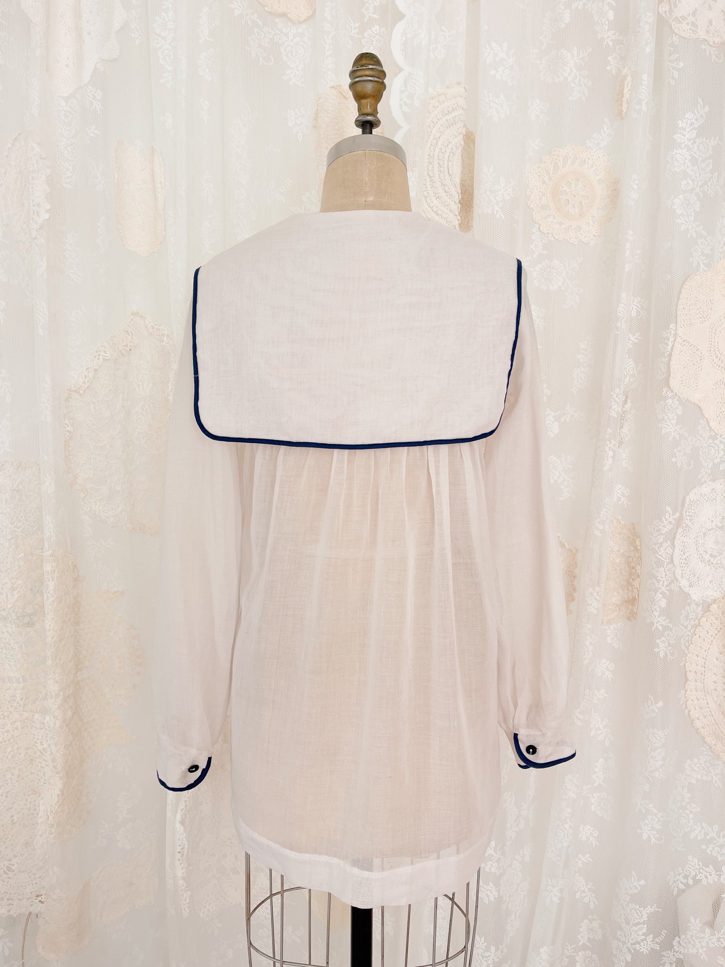 Vintage Sheer Sailor Blouse