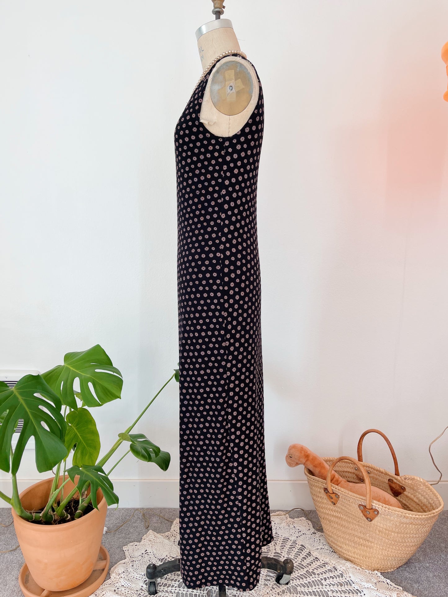 1990s Tiny Flowers Long Dress