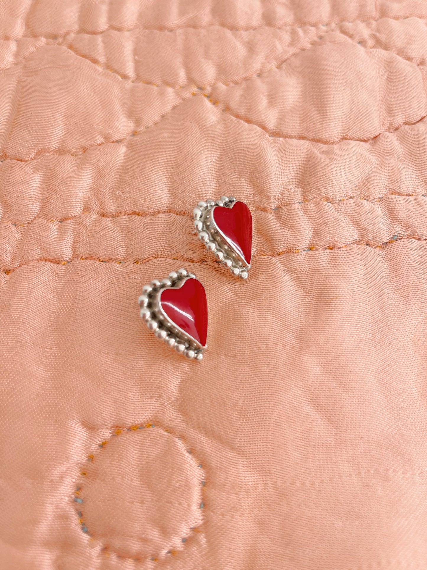 Vintage Jasper Heart Silver Pierce