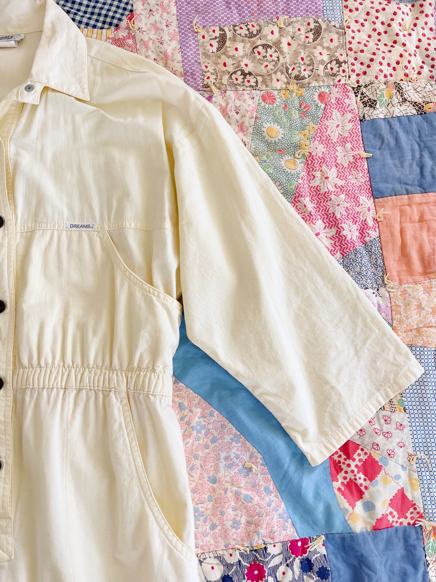 1980’s Cream Lemon Color Jumpsuit