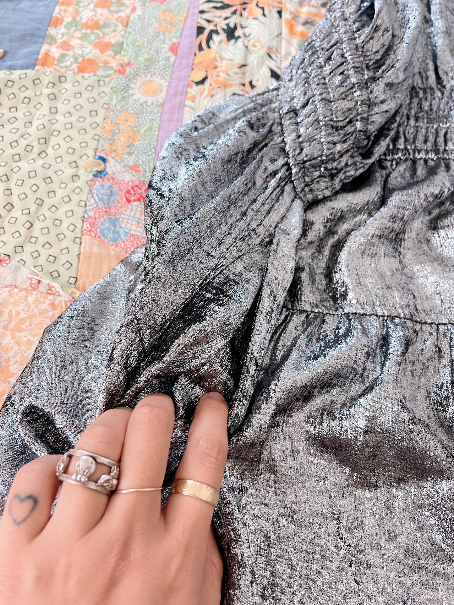 Metallic Silver Camisole Dress