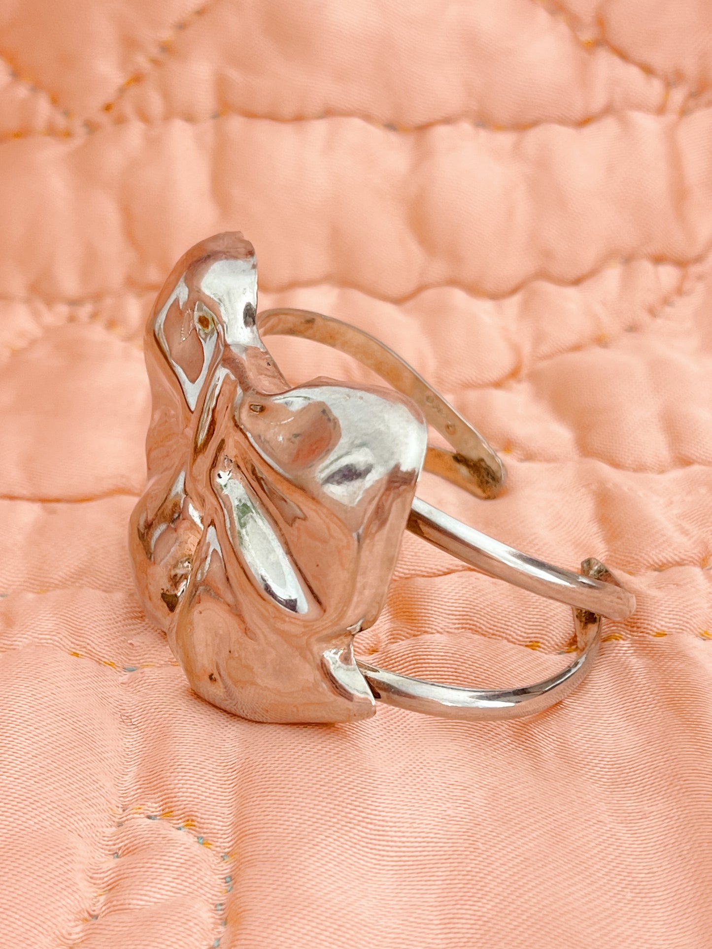 1980’s Huge ! Vintage Ribbon Bow Cuff Bangle.