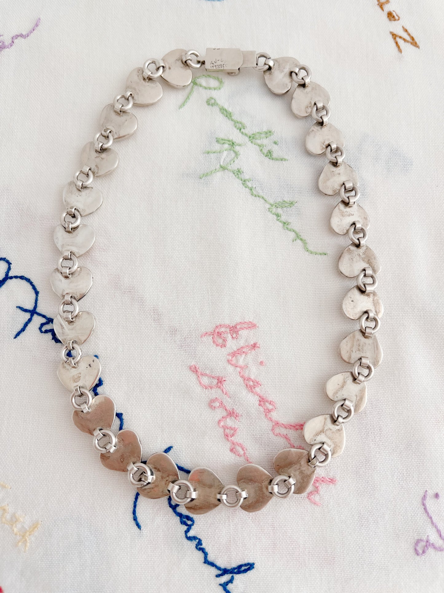 Vintage Turquoise Hearts Choker Necklace