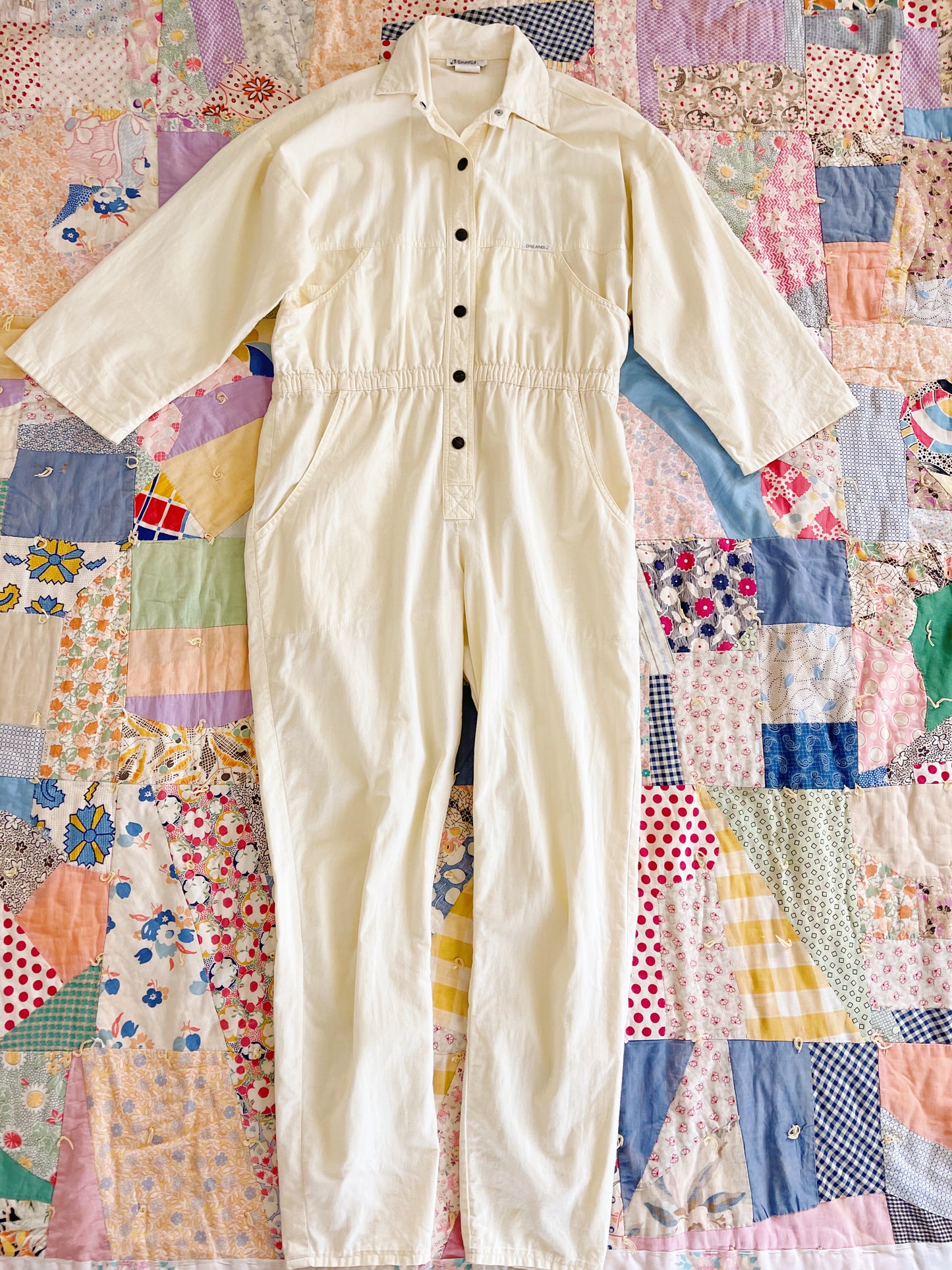 1980’s Cream Lemon Color Jumpsuit