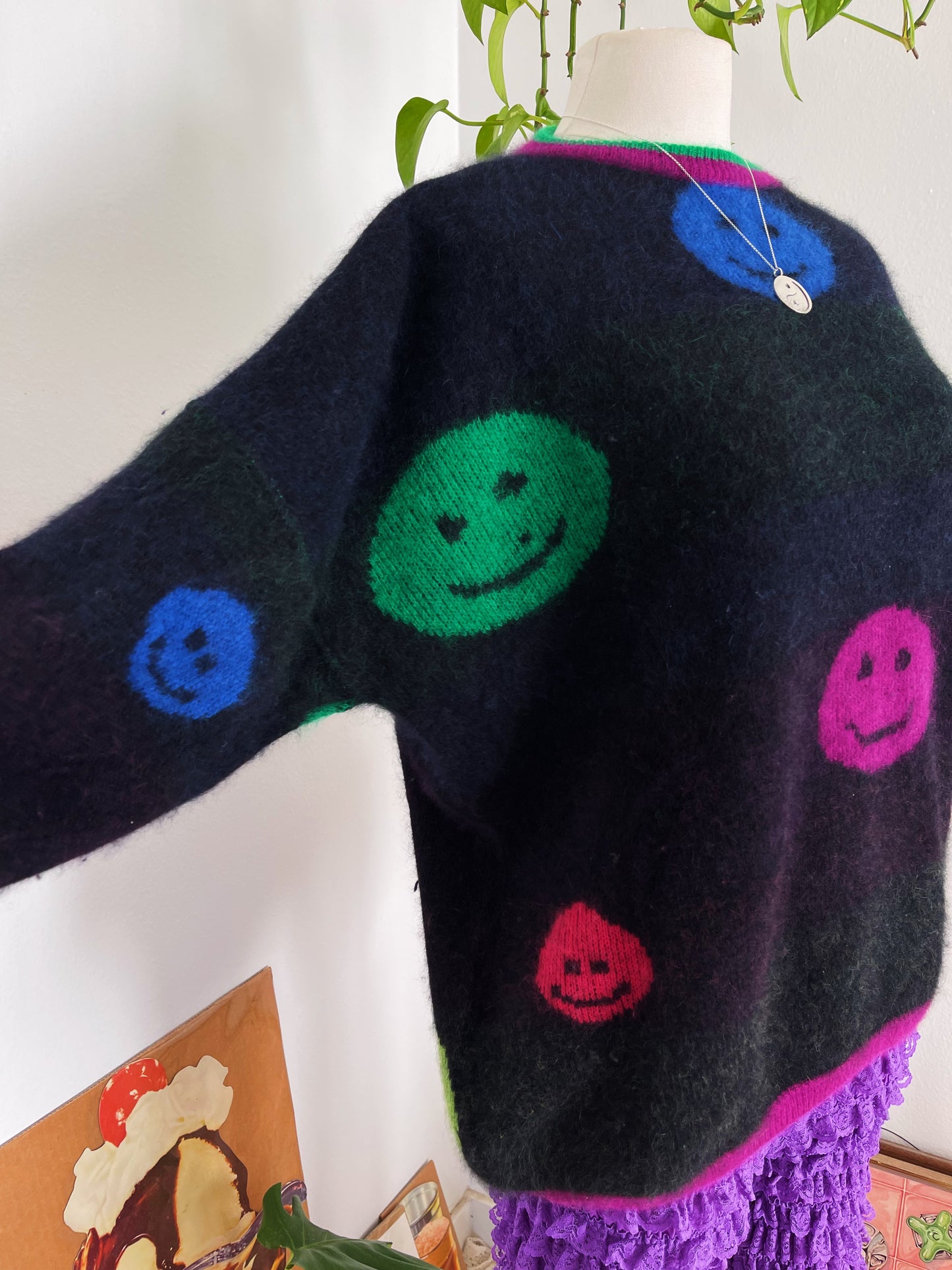 1990’s Smiley Face Angora Sweater.