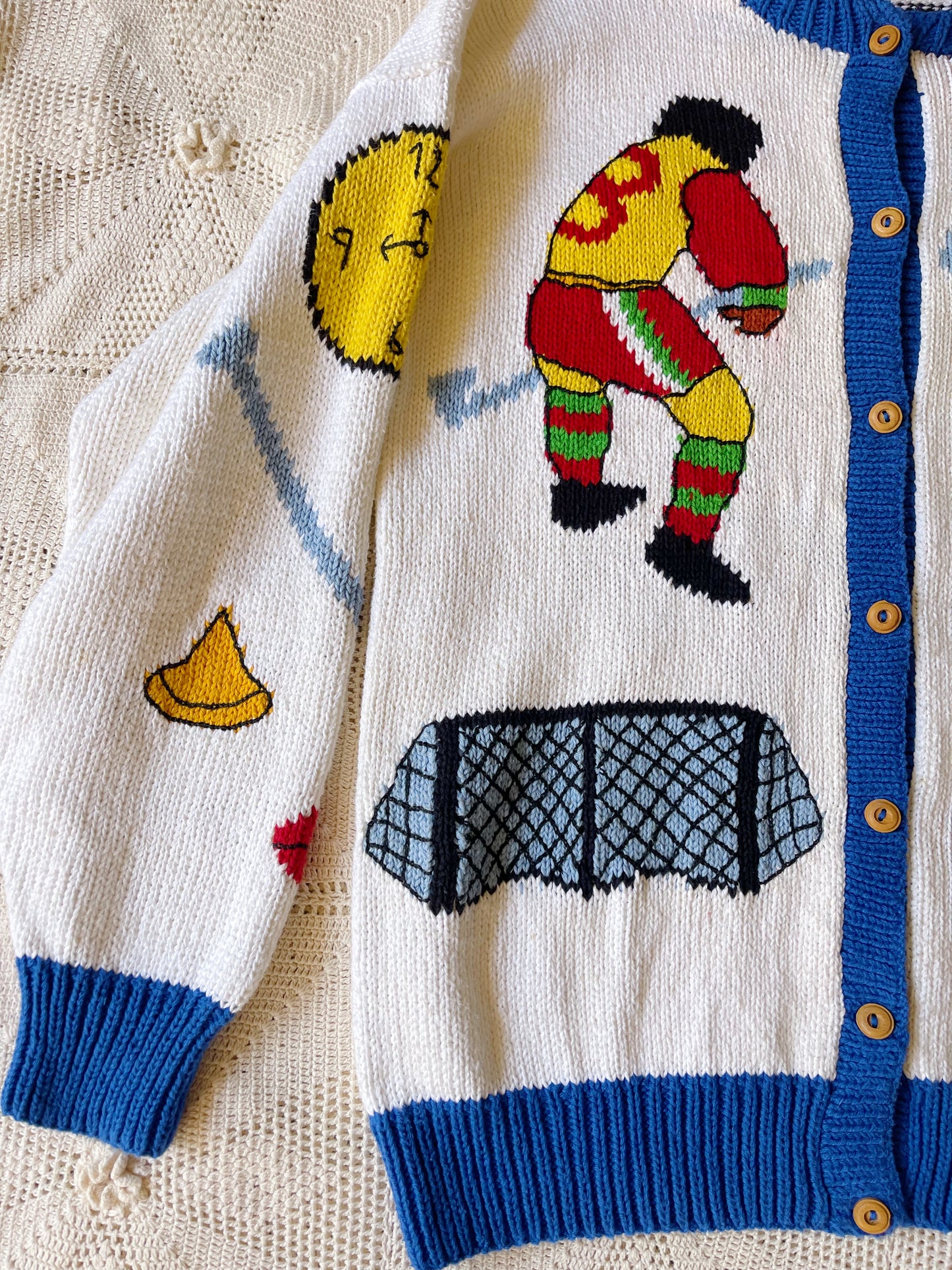 1980’s Ice Hockey Knit Cardigan.