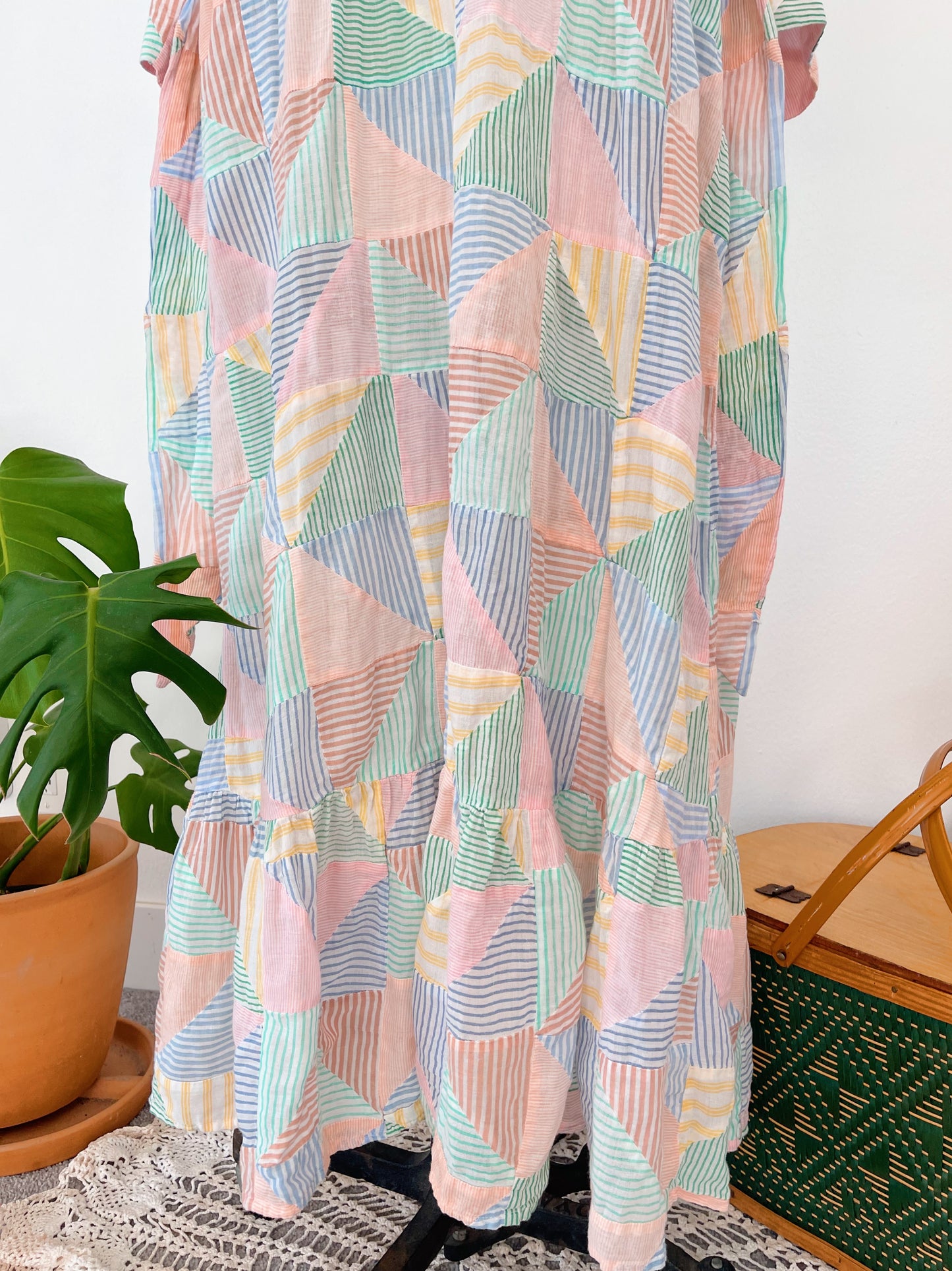 Cotton Patchwork Long Dress.