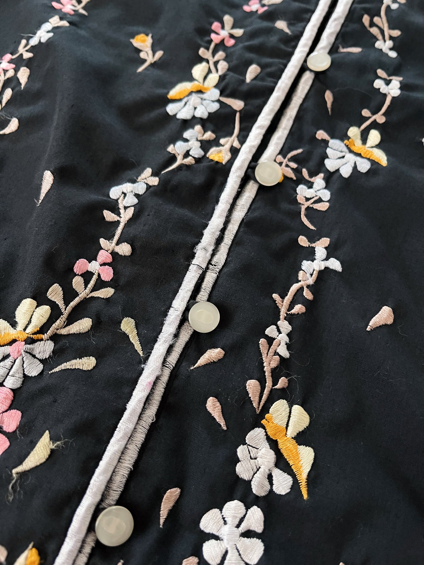 Vintage Embroidered Mandarin Style Jacket