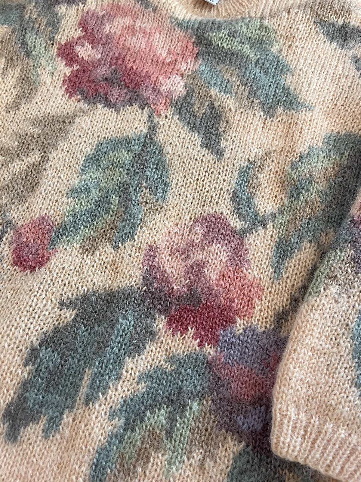 Mohair Floral Hand Knit Sweater