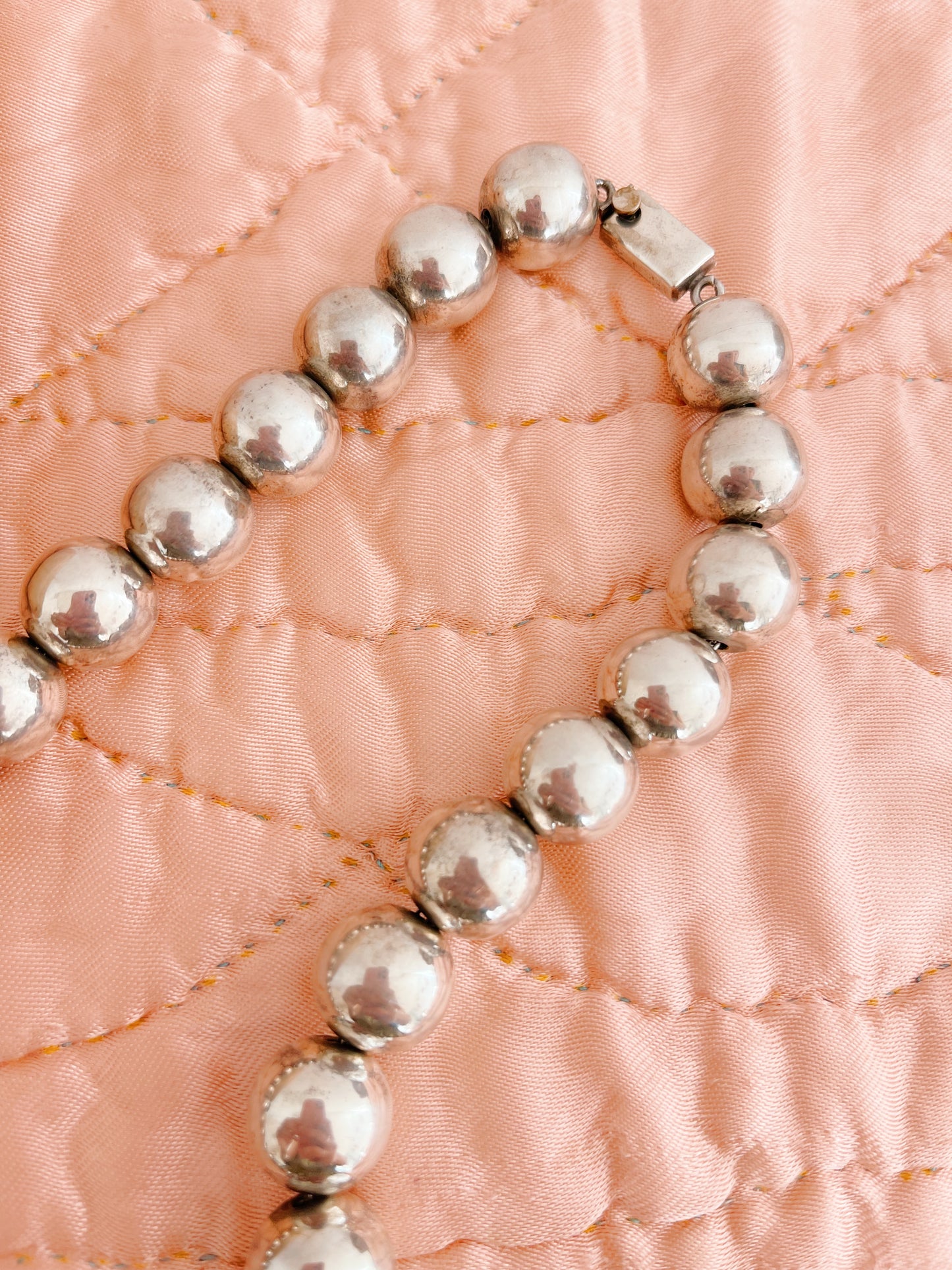Vintage Huge Silver Beads Necklace
