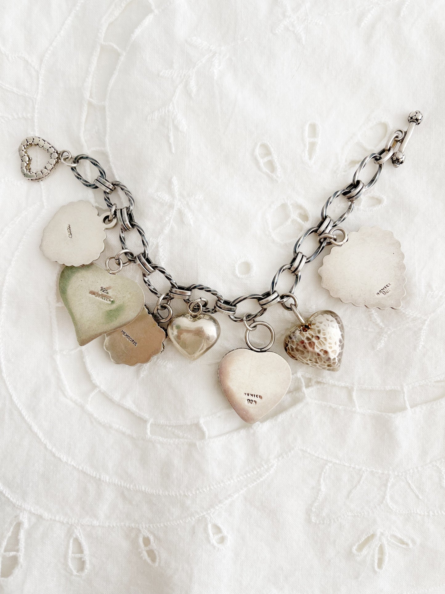 1980’s Silver Seven Hearts Bracelet
