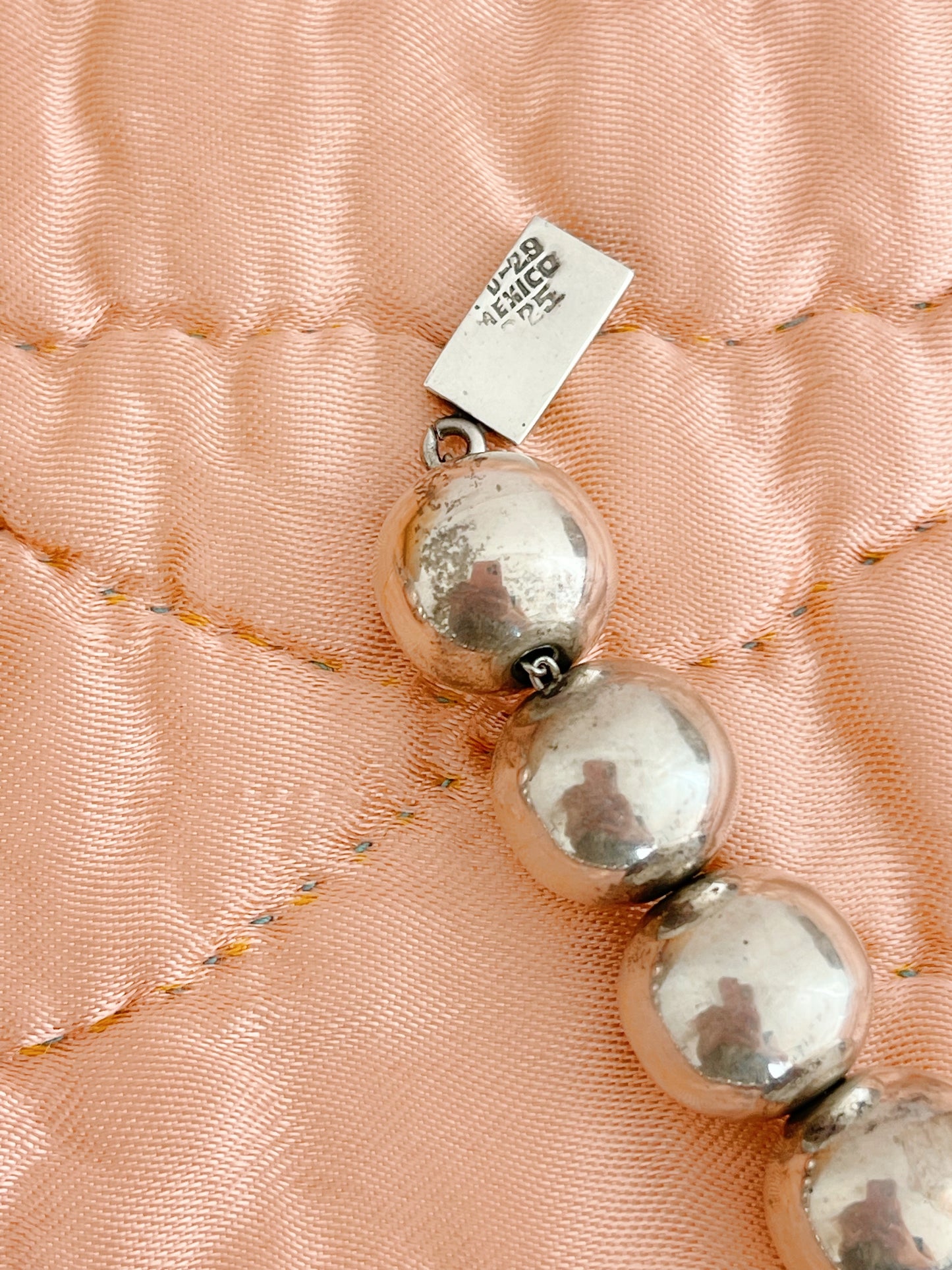 Vintage Huge Silver Beads Necklace