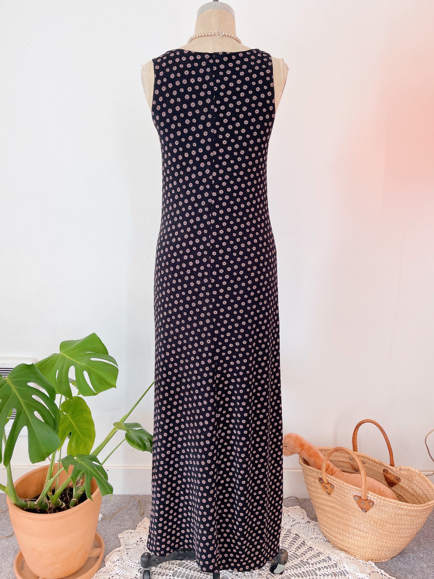 1990s Tiny Flowers Long Dress