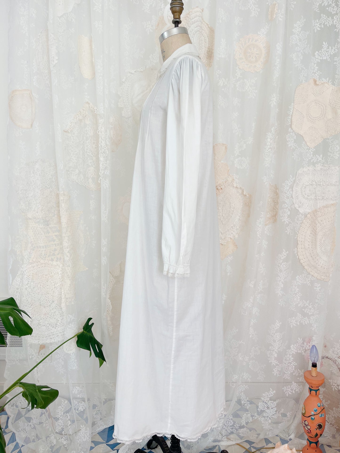 Vintage Cotton Ribbon Long Dress
