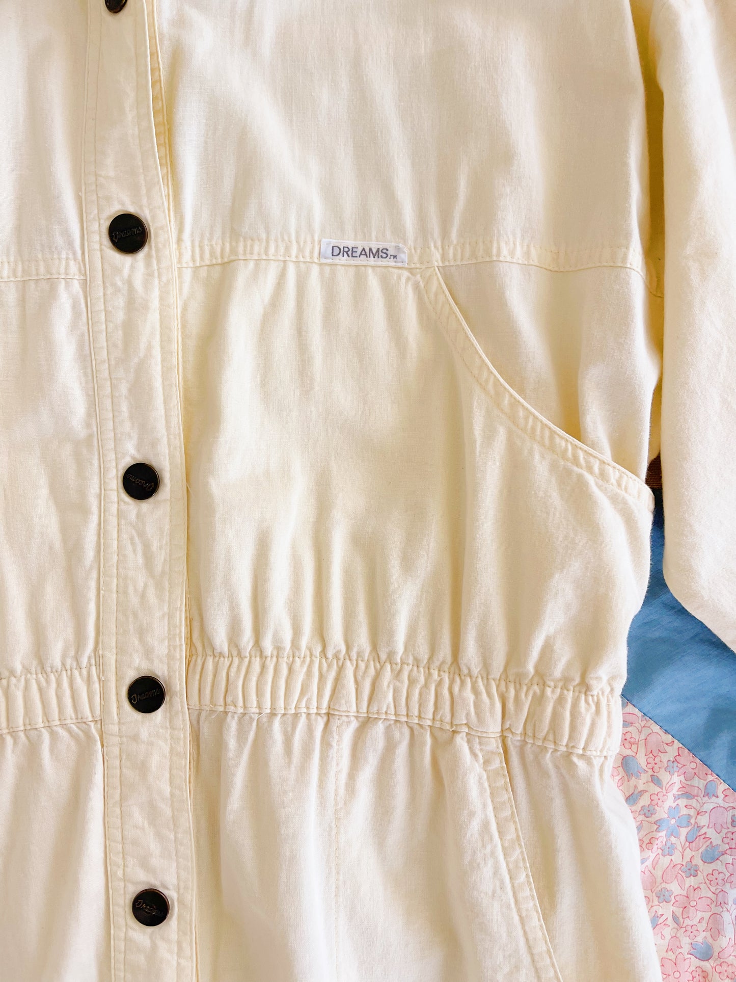 1980’s Cream Lemon Color Jumpsuit