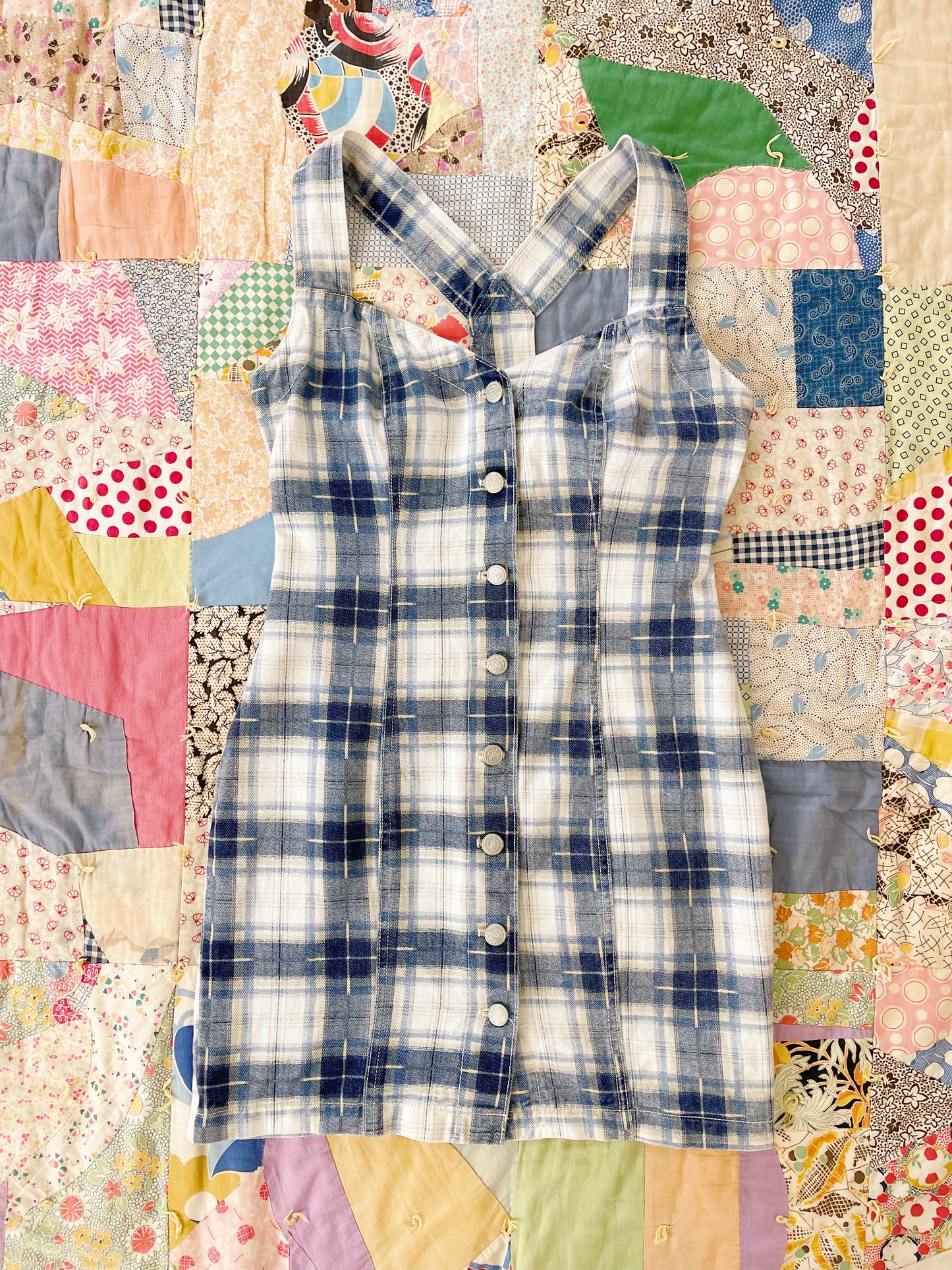 1990’s Cotton Checked Mini Dress