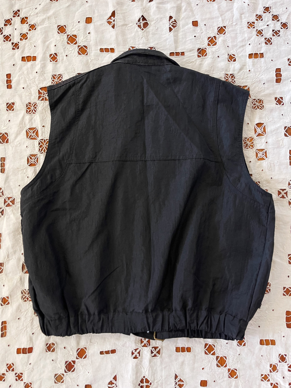 1980s Oversize Black Vest