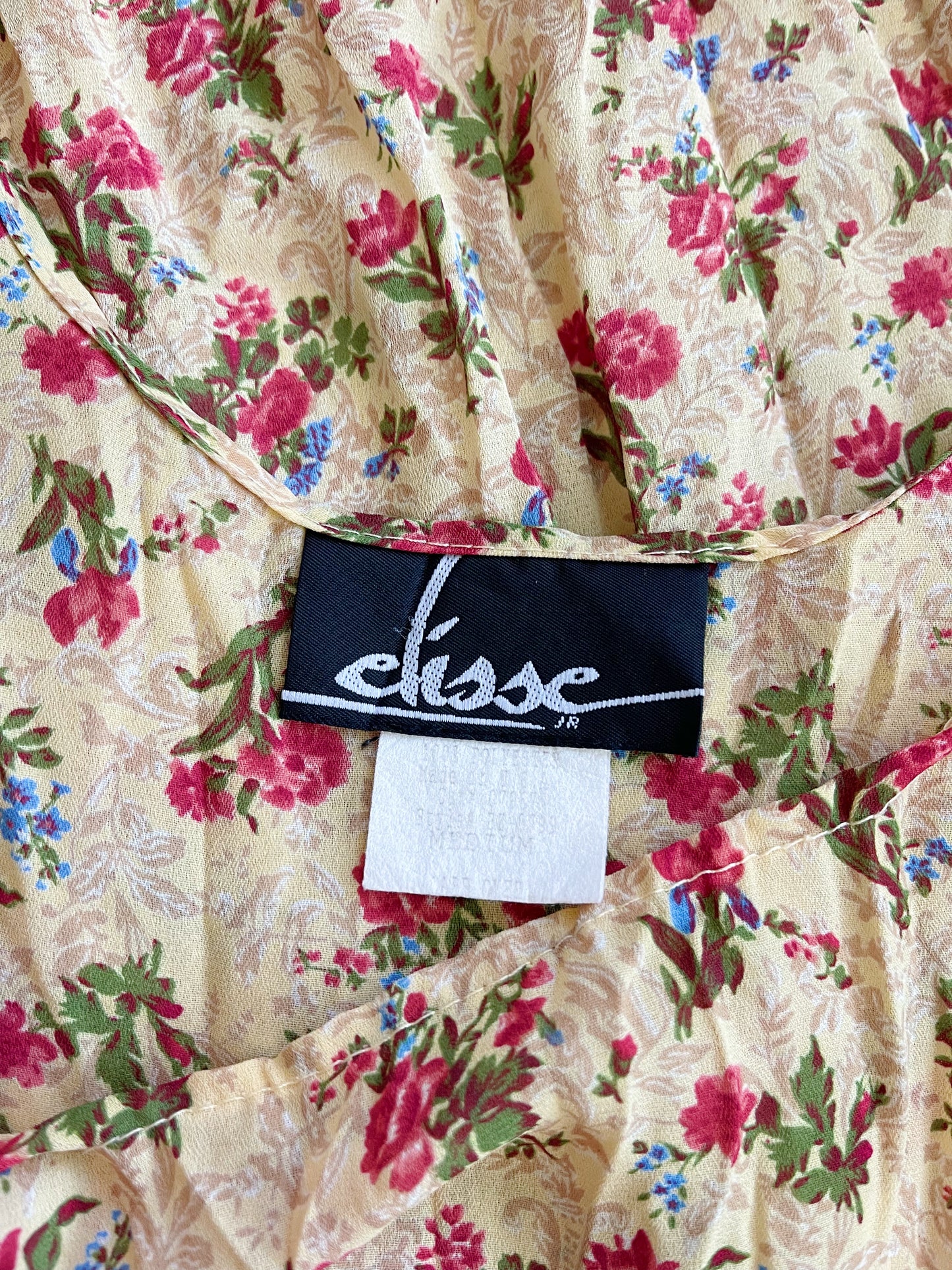 1980s Floral Long Dress