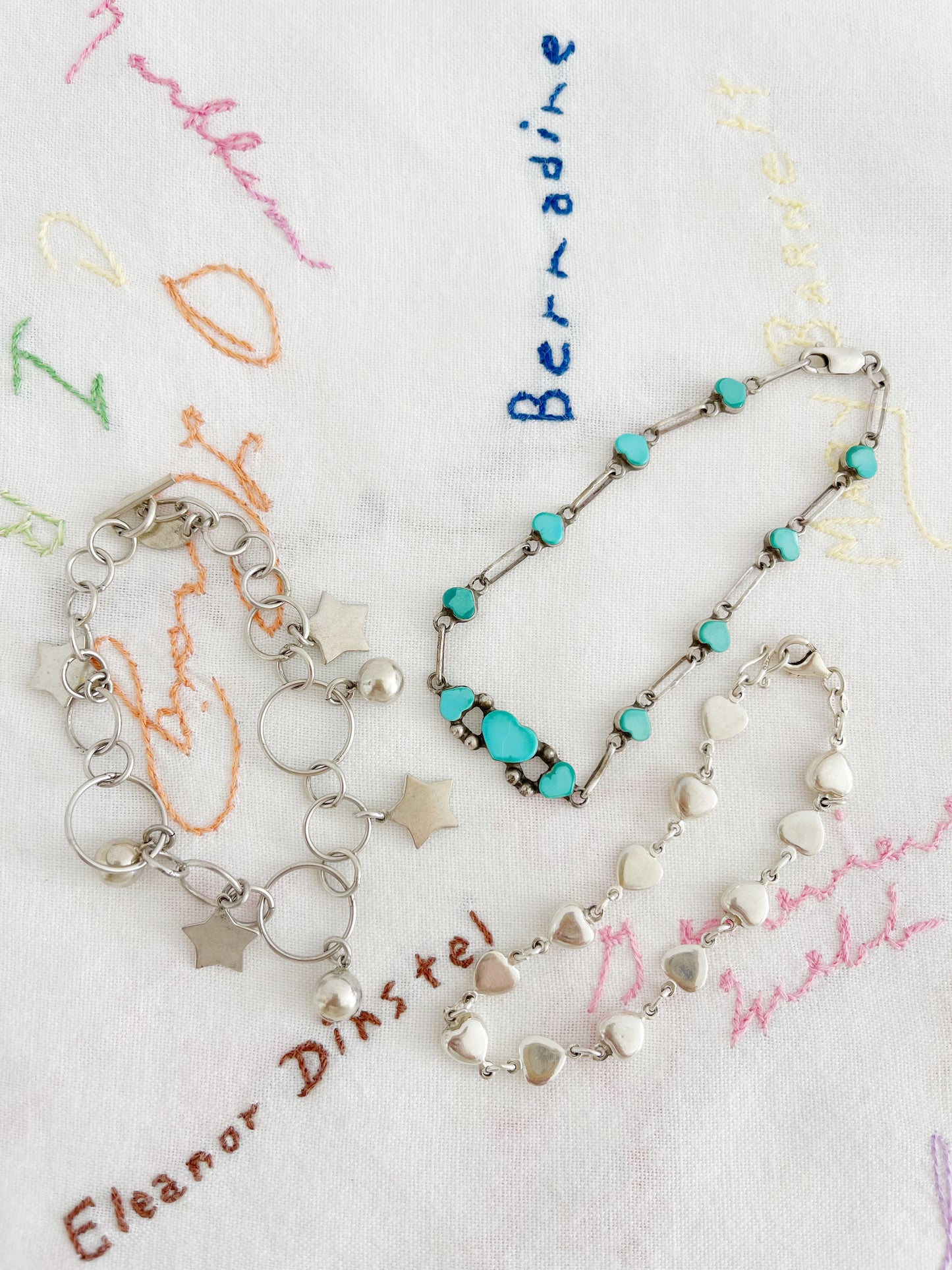 Vintage Silver Ball & Star Bracelet.