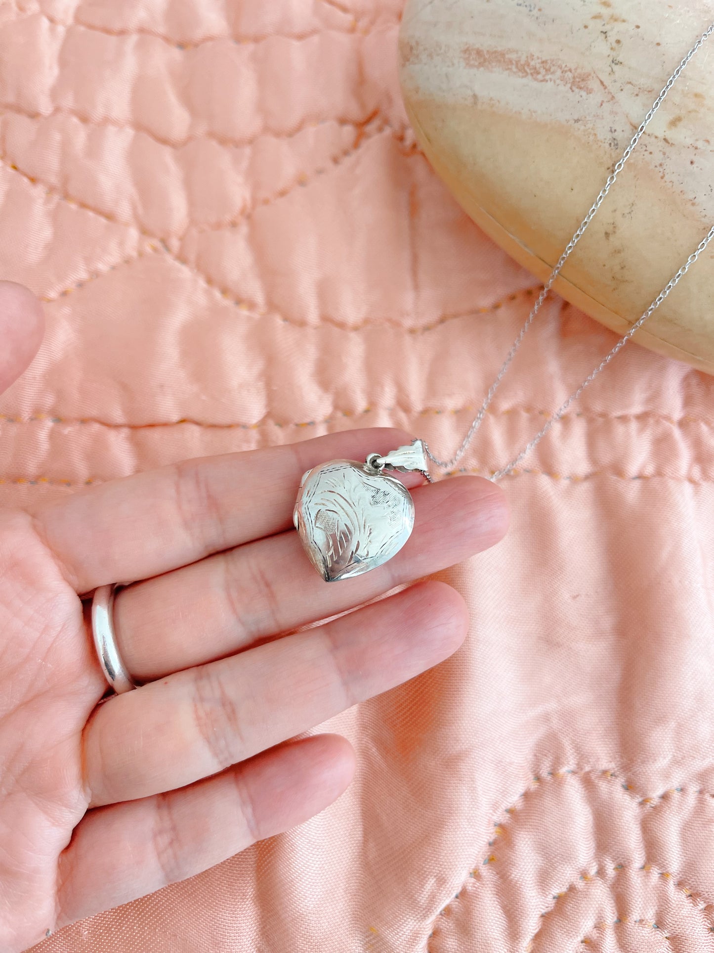 Vintage Silver Heart Pendant Necklace