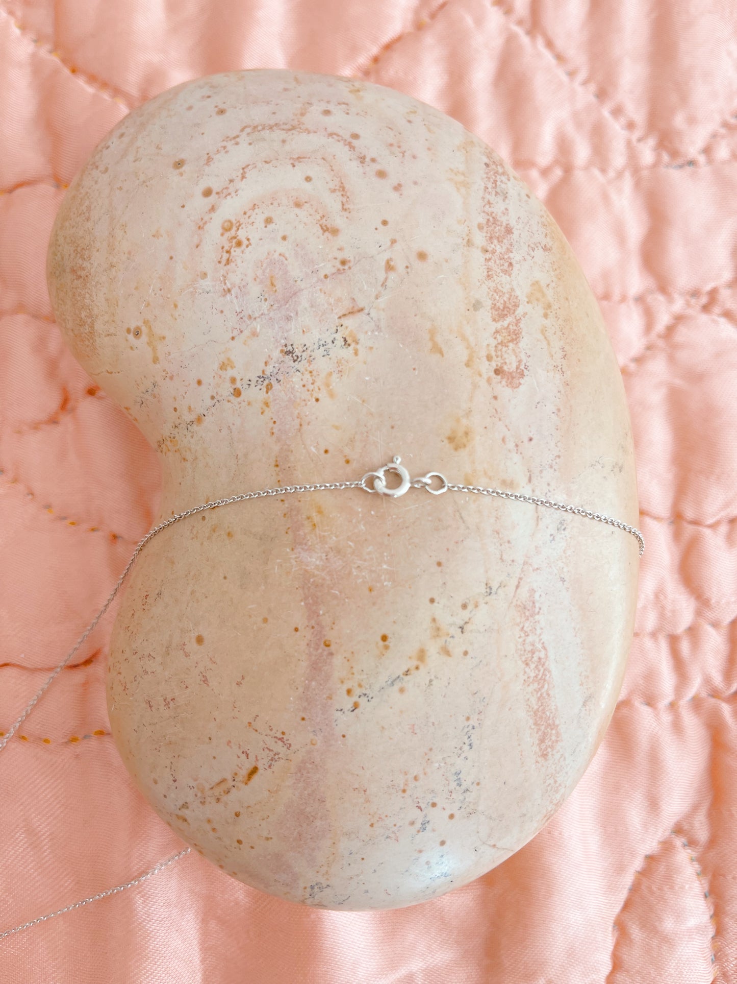 Vintage Ribbon and Heart Silver Necklace