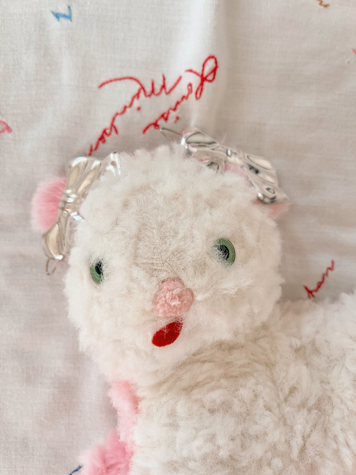1990s Vintage Ribbon Silver Hair Clip