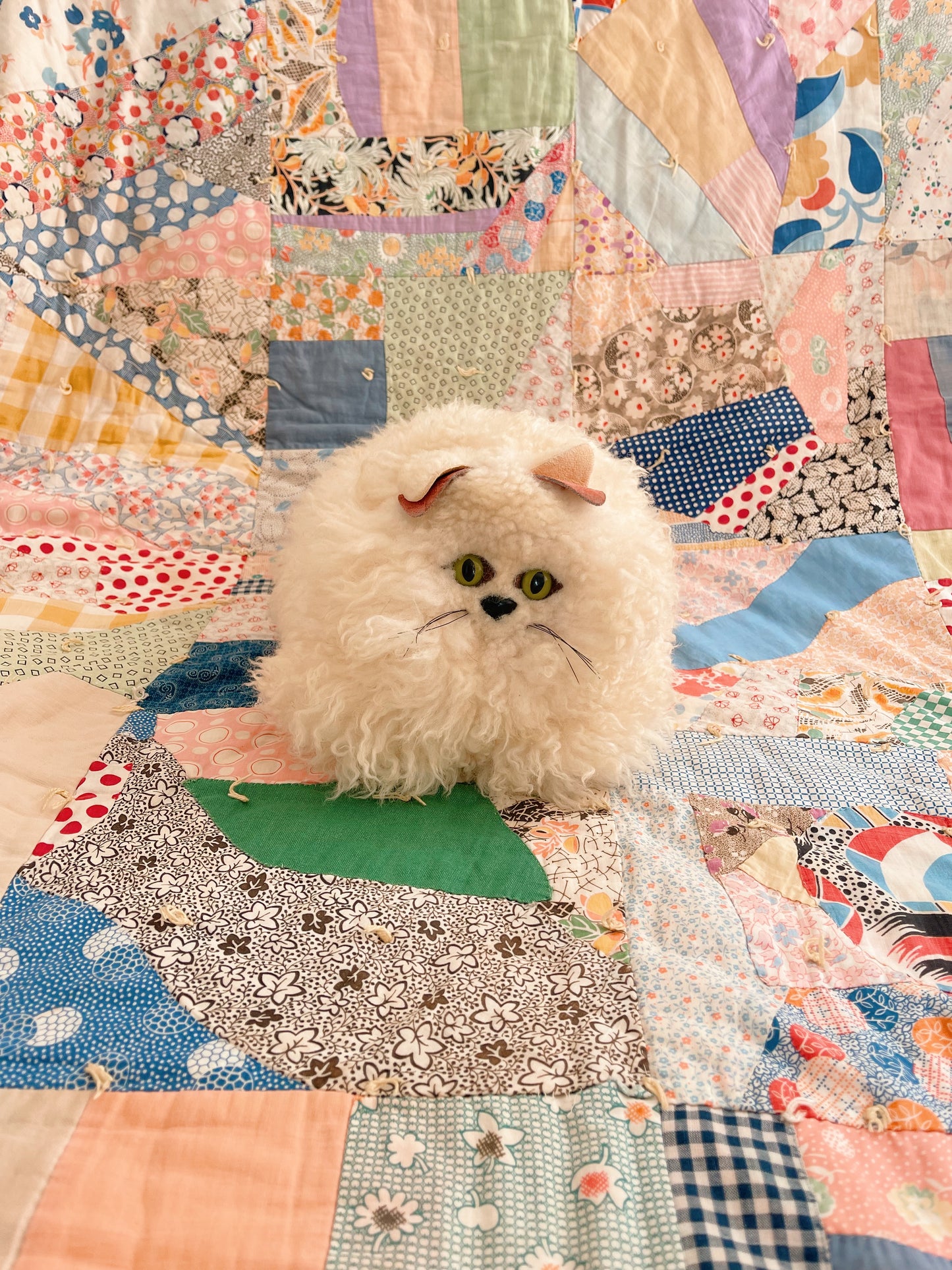 Vintage Lambs Wool Cat Plush ! It’s Rare !