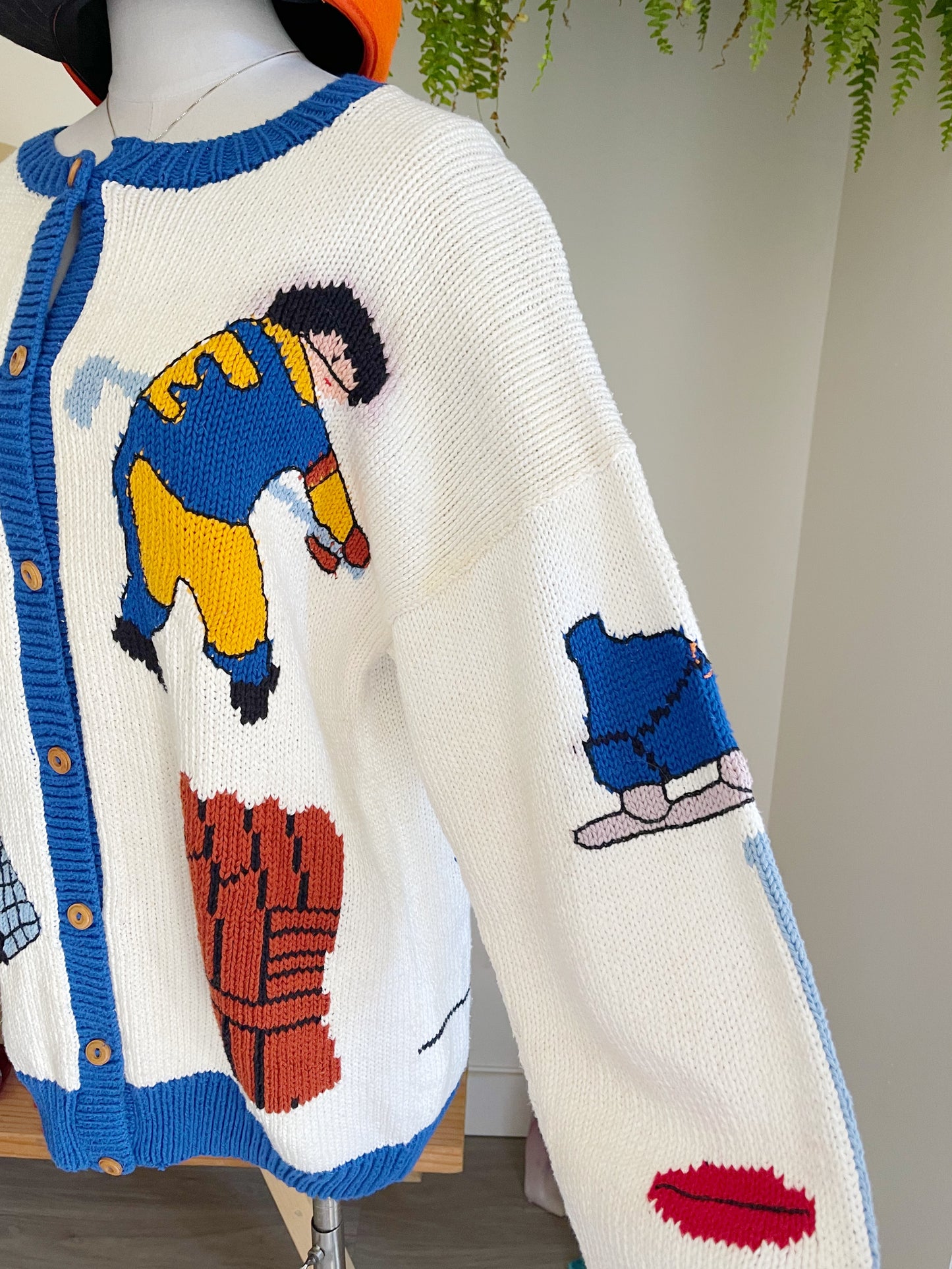 1980’s Ice Hockey Knit Cardigan.