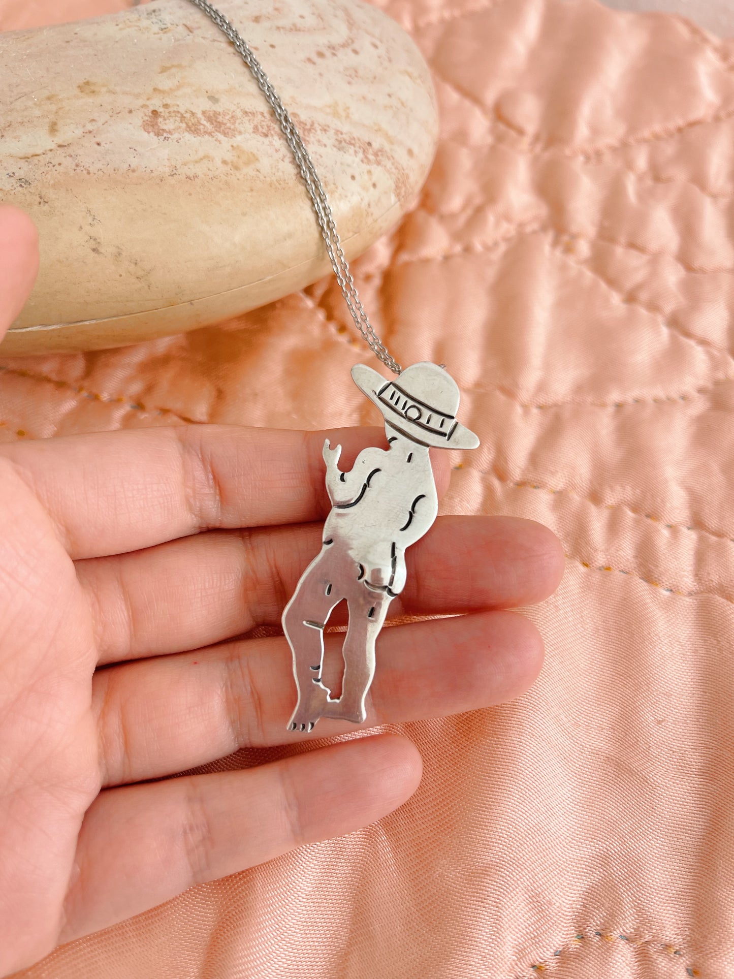 Vintage Mexican Kids Brooch and Necklace