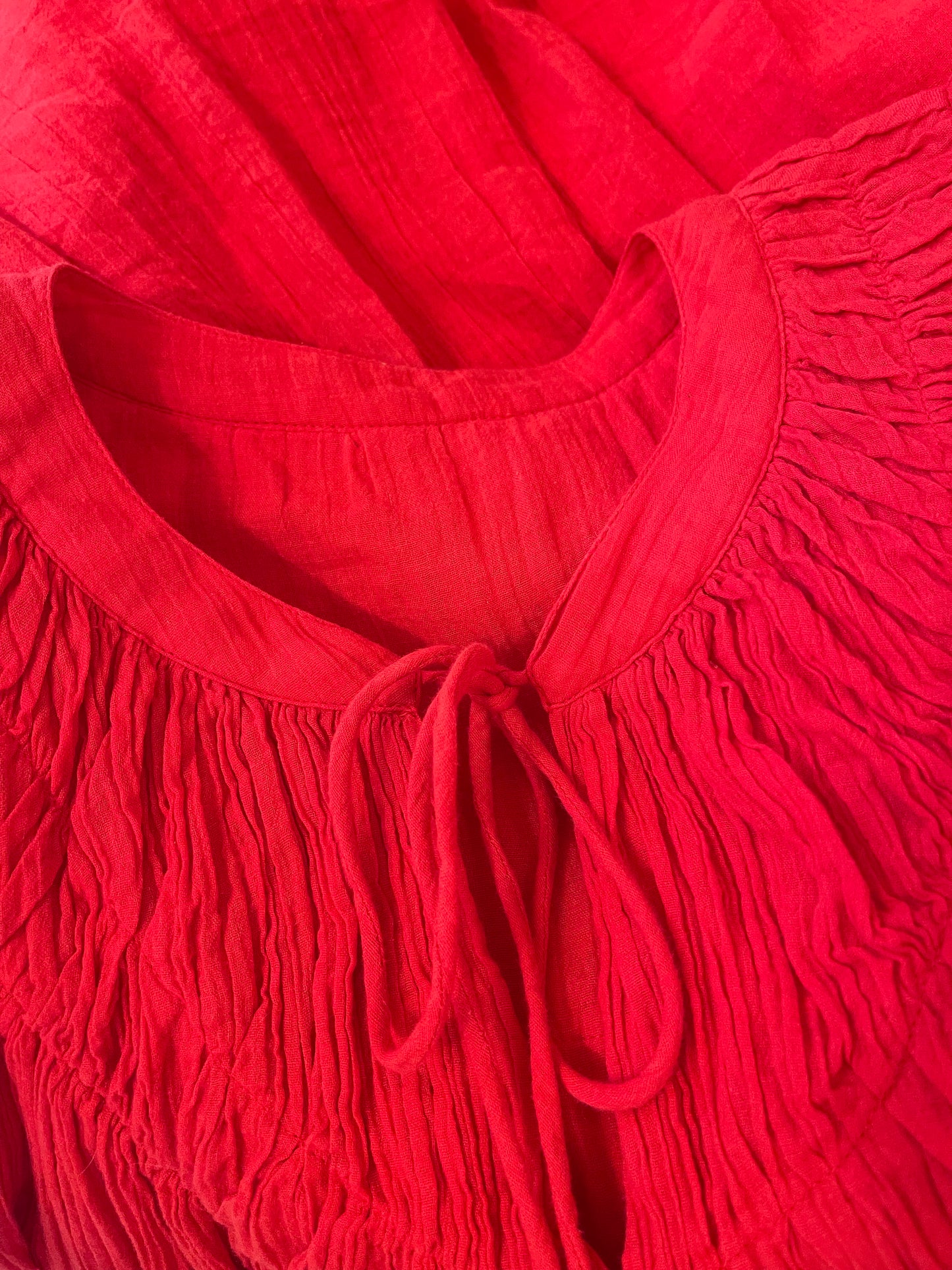 Vintage Cotton Red Tunic Dress