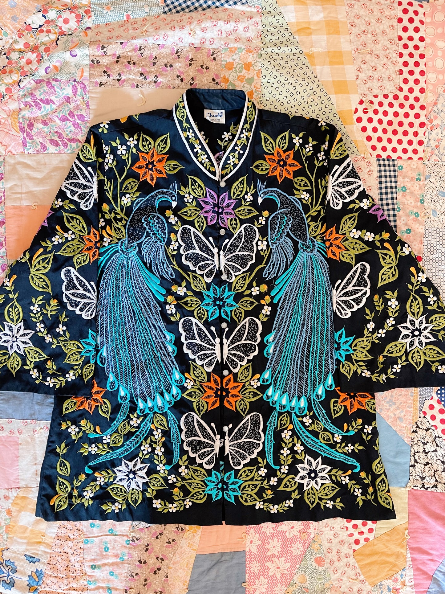 Vintage Embroidered Mandarin Style Jacket