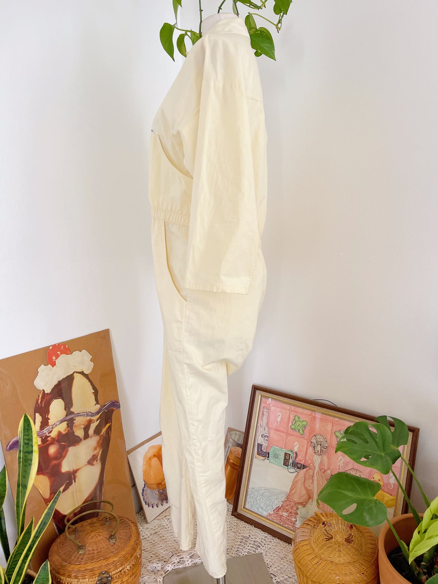 1980’s Cream Lemon Color Jumpsuit