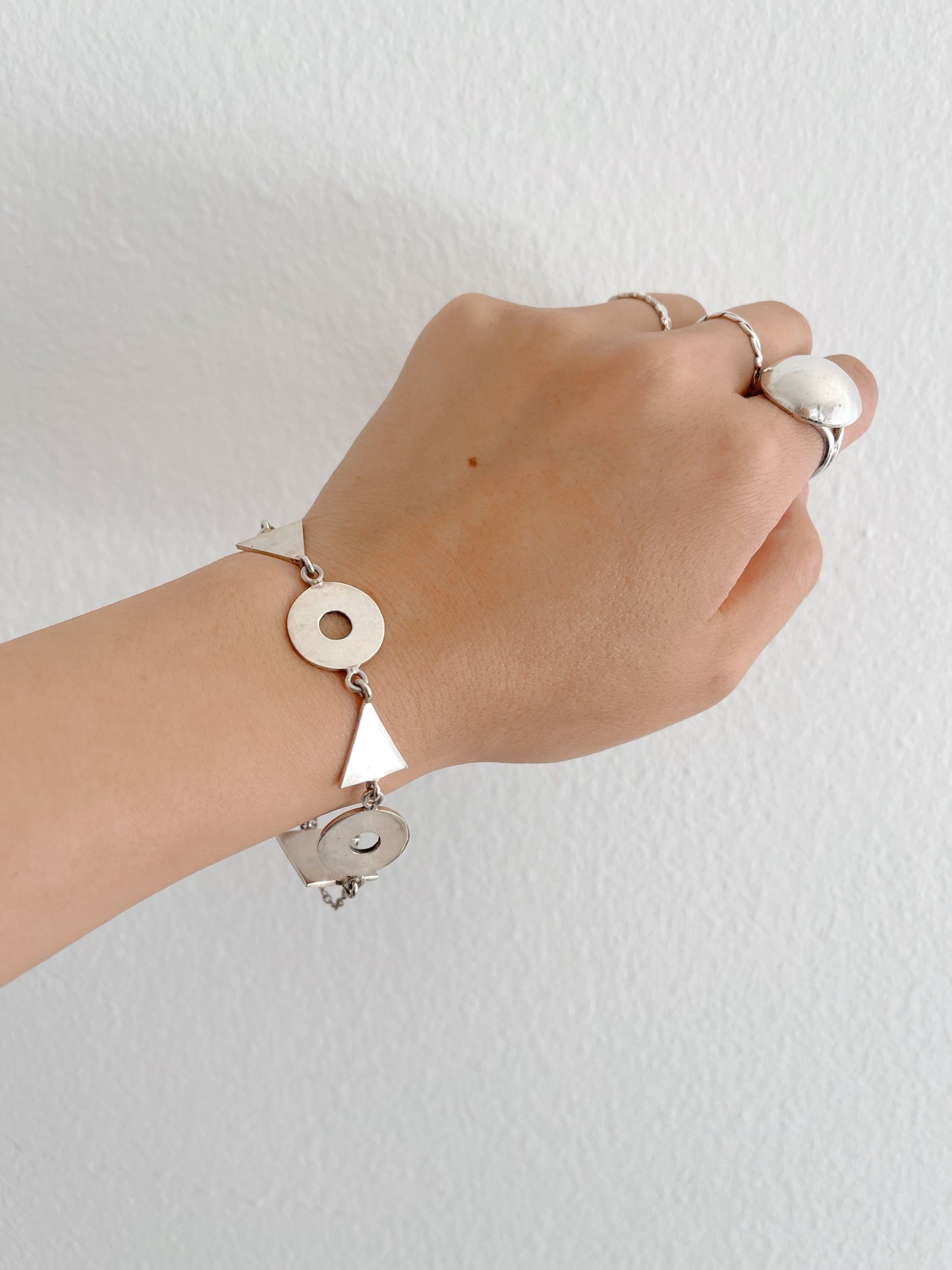 Vintage Artisan Hand Crafted Silver Bracelet
