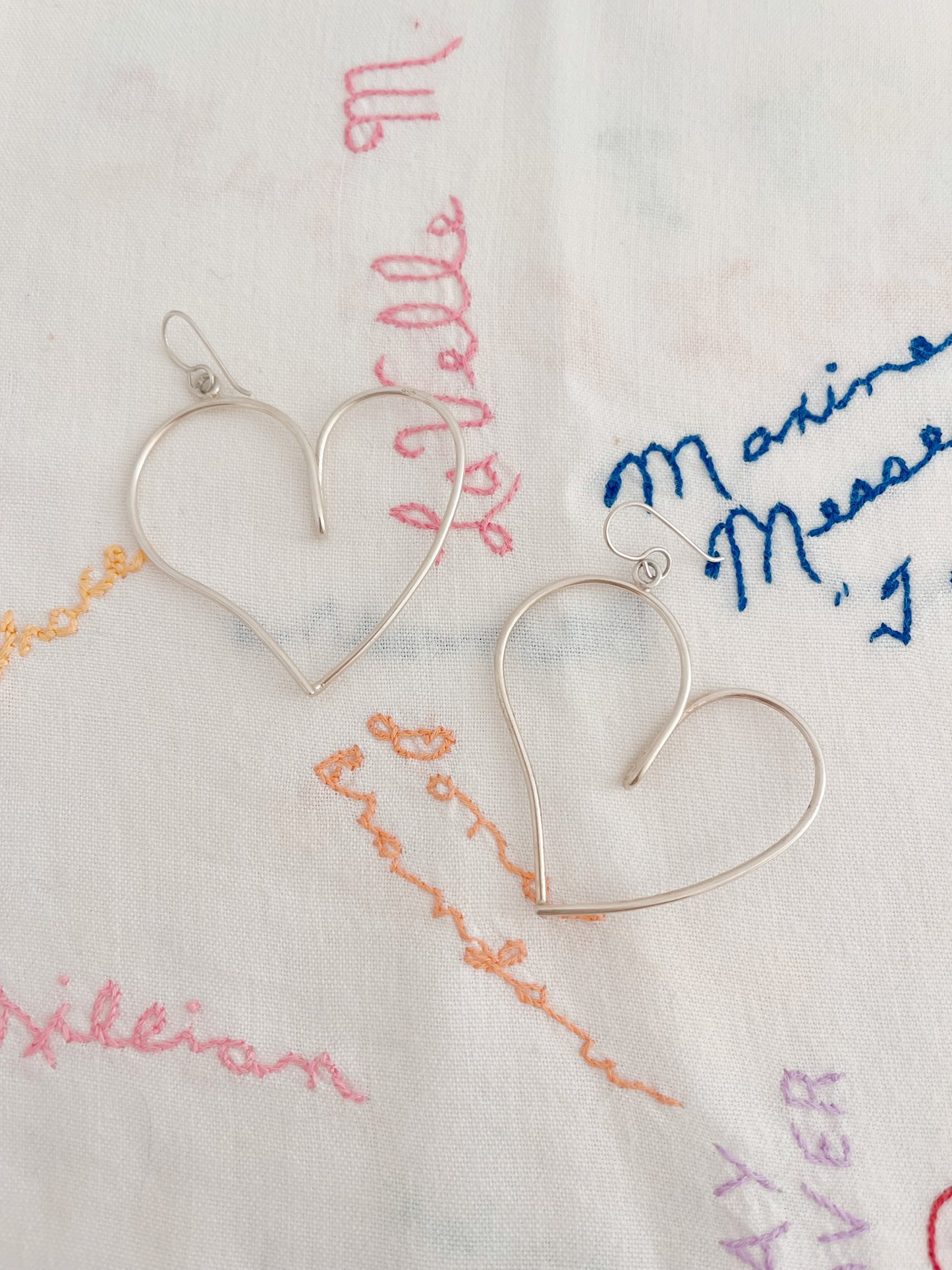 Huge Heart Hoop Silver Pierce.
