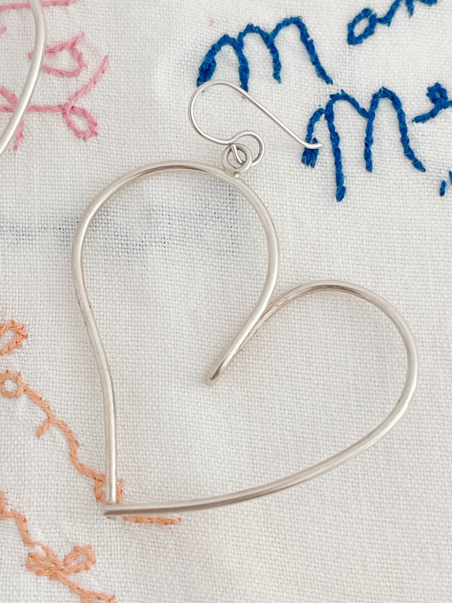 Huge Heart Hoop Silver Pierce.