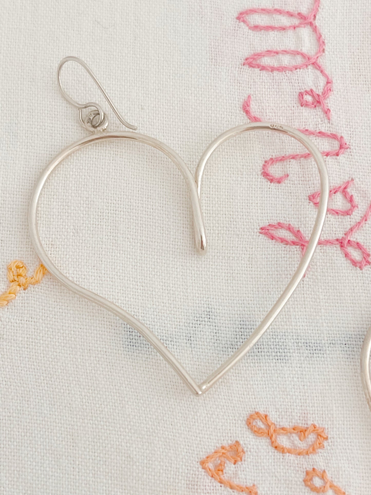 Huge Heart Hoop Silver Pierce.