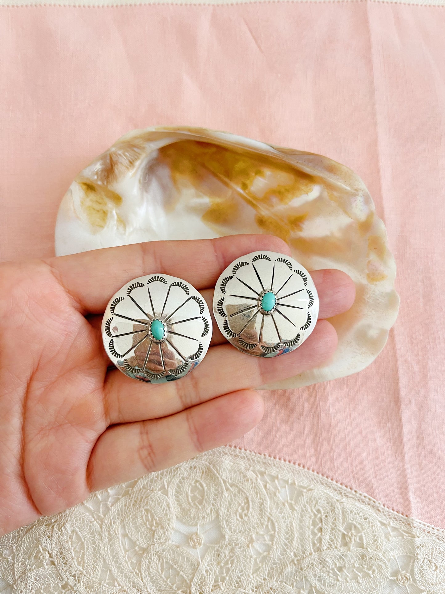 Navajo Turquoise Concho Pierce.