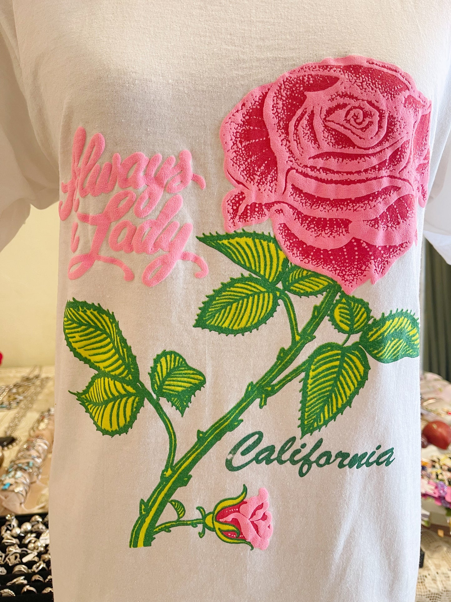 Vintage California Rose Tee White