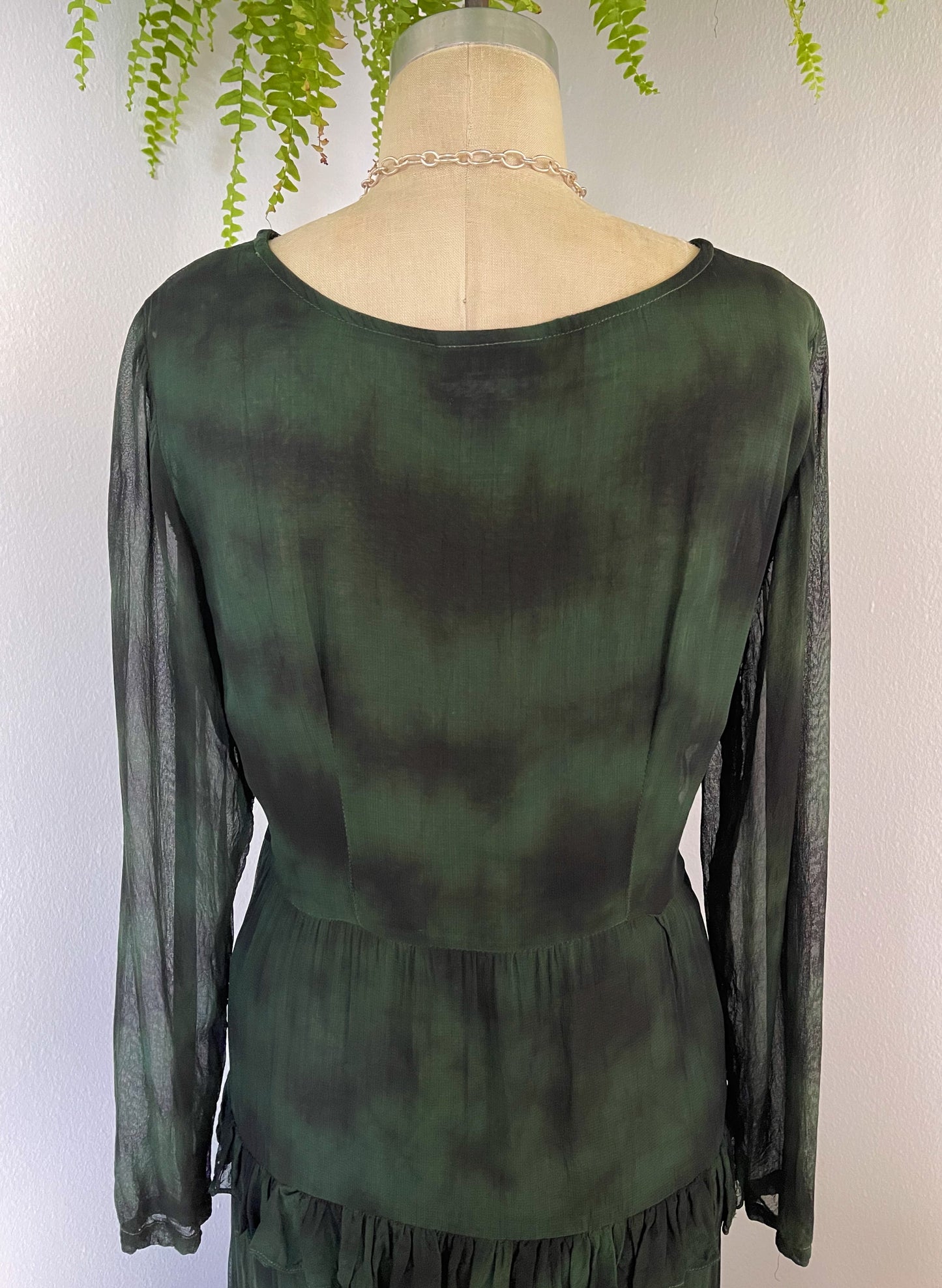 1990’s Moss Green Sheer Long Dress.